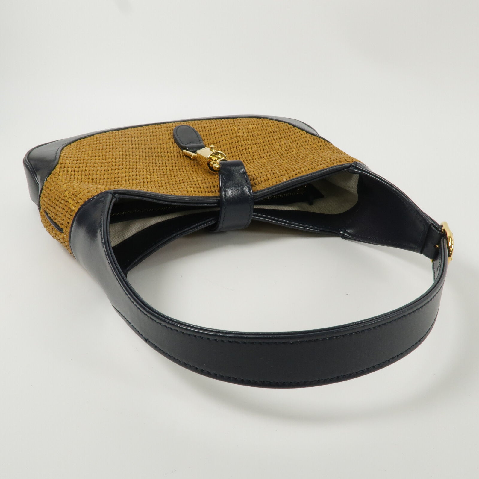 GUCCI Raffia/牛皮皮革Jackie 1961 Small肩背袋