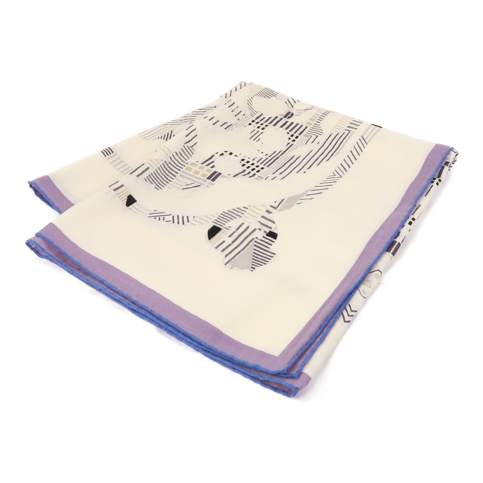 HERMES 【激減優惠】羊絨/絲質Scarf圍巾米色
