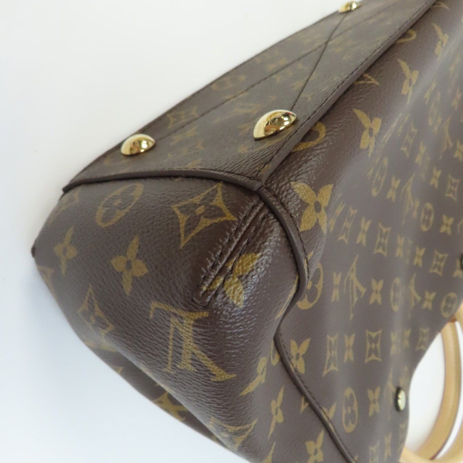 LOUIS VUITTON Monogram Montaigne MM金扣手挽肩背兩用袋啡色