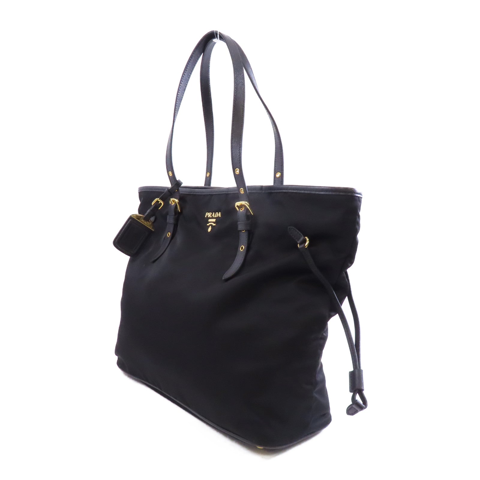 PRADA 尼龍Shoulder Bag金扣肩背袋黑色