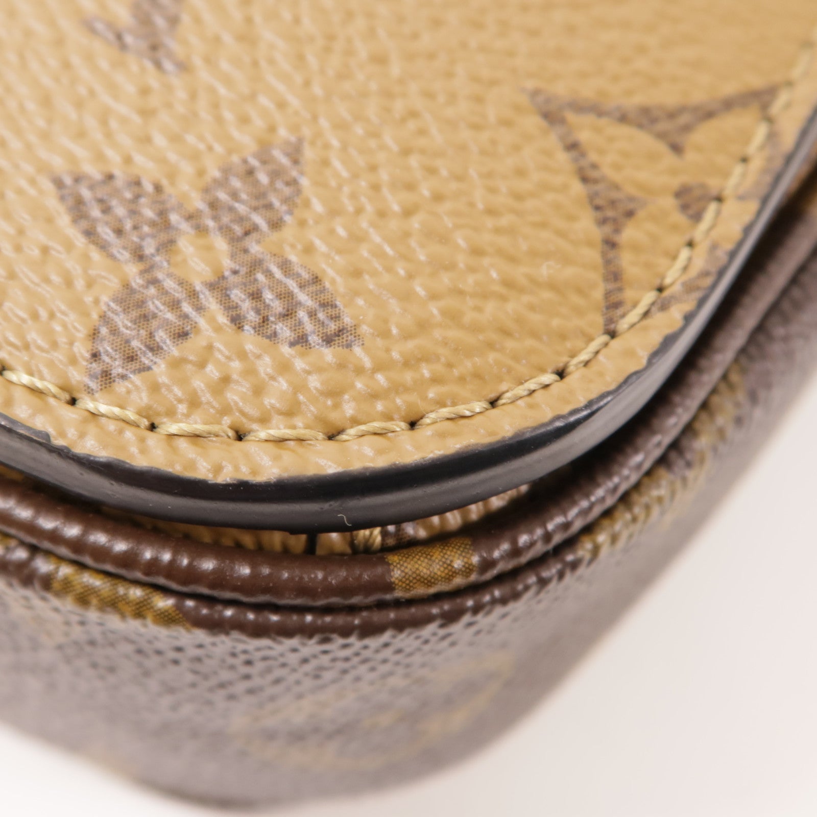 LOUIS VUITTON Monogram Reverse Pochette Metis金扣手挽肩背兩用袋棕色