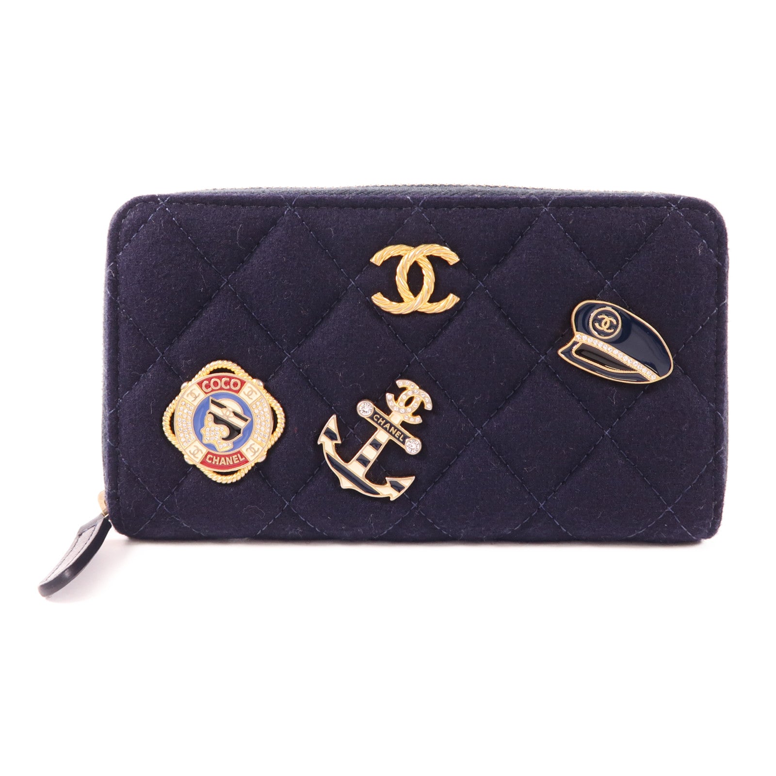 CHANEL 羊毛Wallet金扣錢包