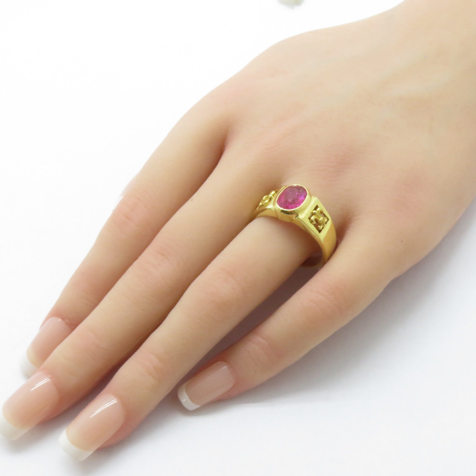 JEWELRY 18K黃金Unheat Sapphire Ring 2.098ct無燒藍寶石戒指US#9.25