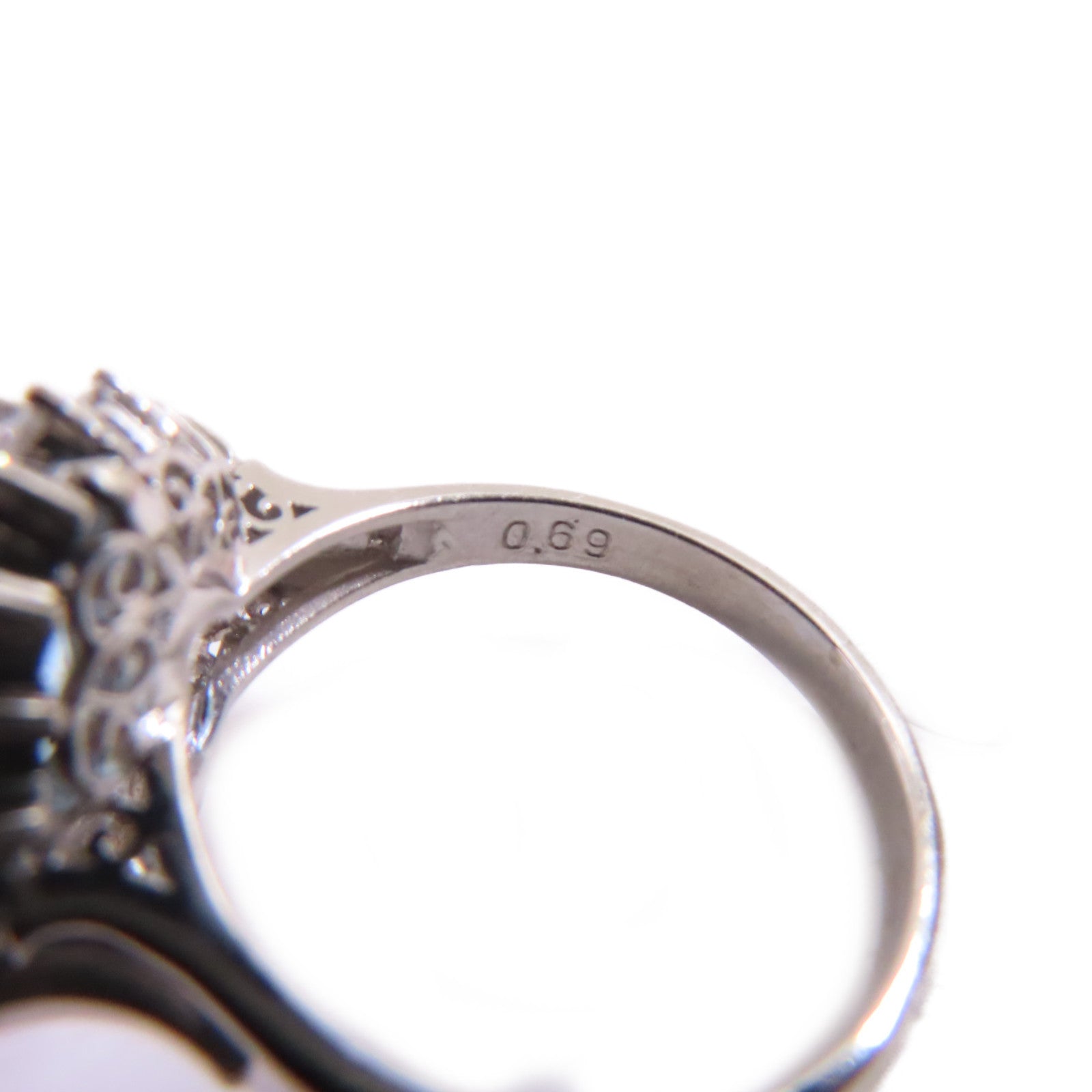JEWELRY PT900鉑金/3.23ct海藍寶石/0.69ct鑽石Aquamarine Diamond Ring 戒指US#7
