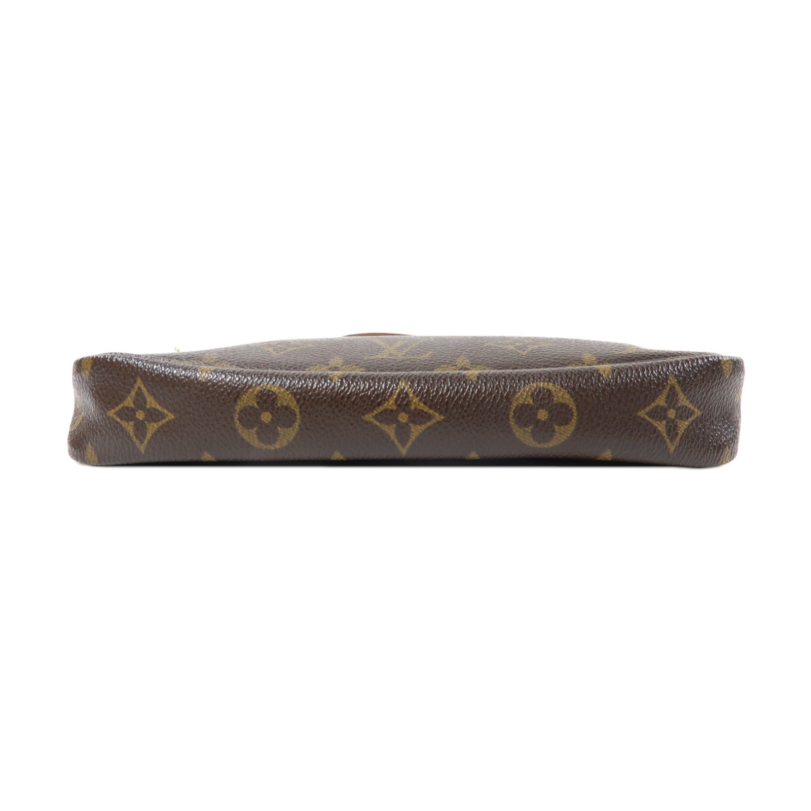 LOUIS VUITTON Monogram Pochette Accessories金扣手拿包啡色