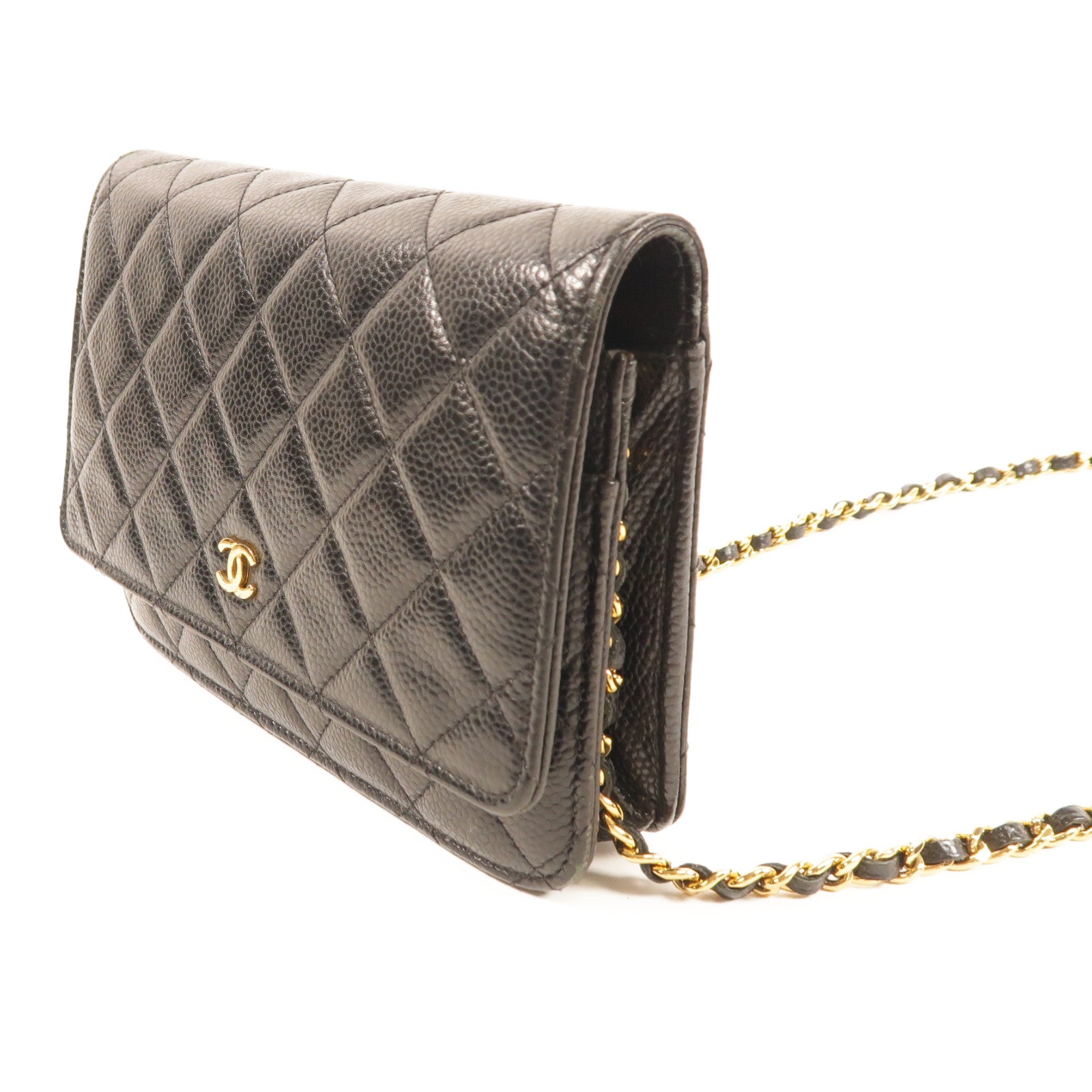 CHANEL 牛皮皮革Wallet On Chain金扣鏈帶肩背袋