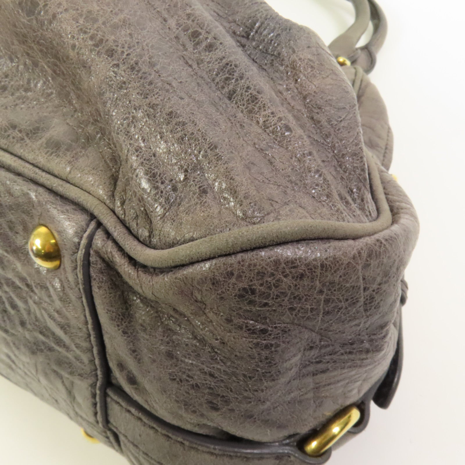 Miu Miu 牛皮皮革Handbag金扣手挽袋