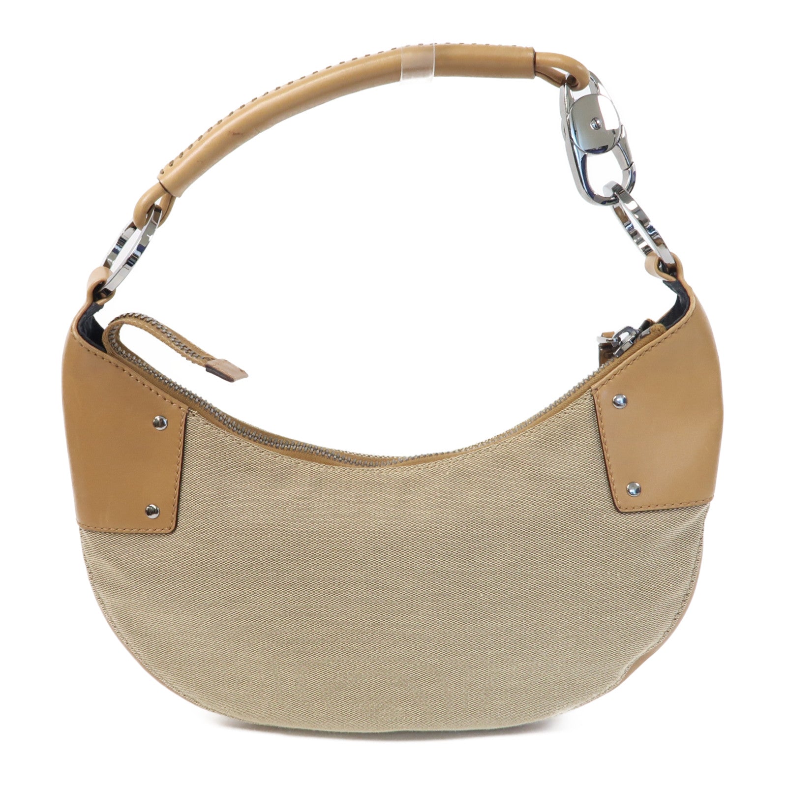 GUCCI 帆布Shoulder Bag銀扣肩背袋啡色