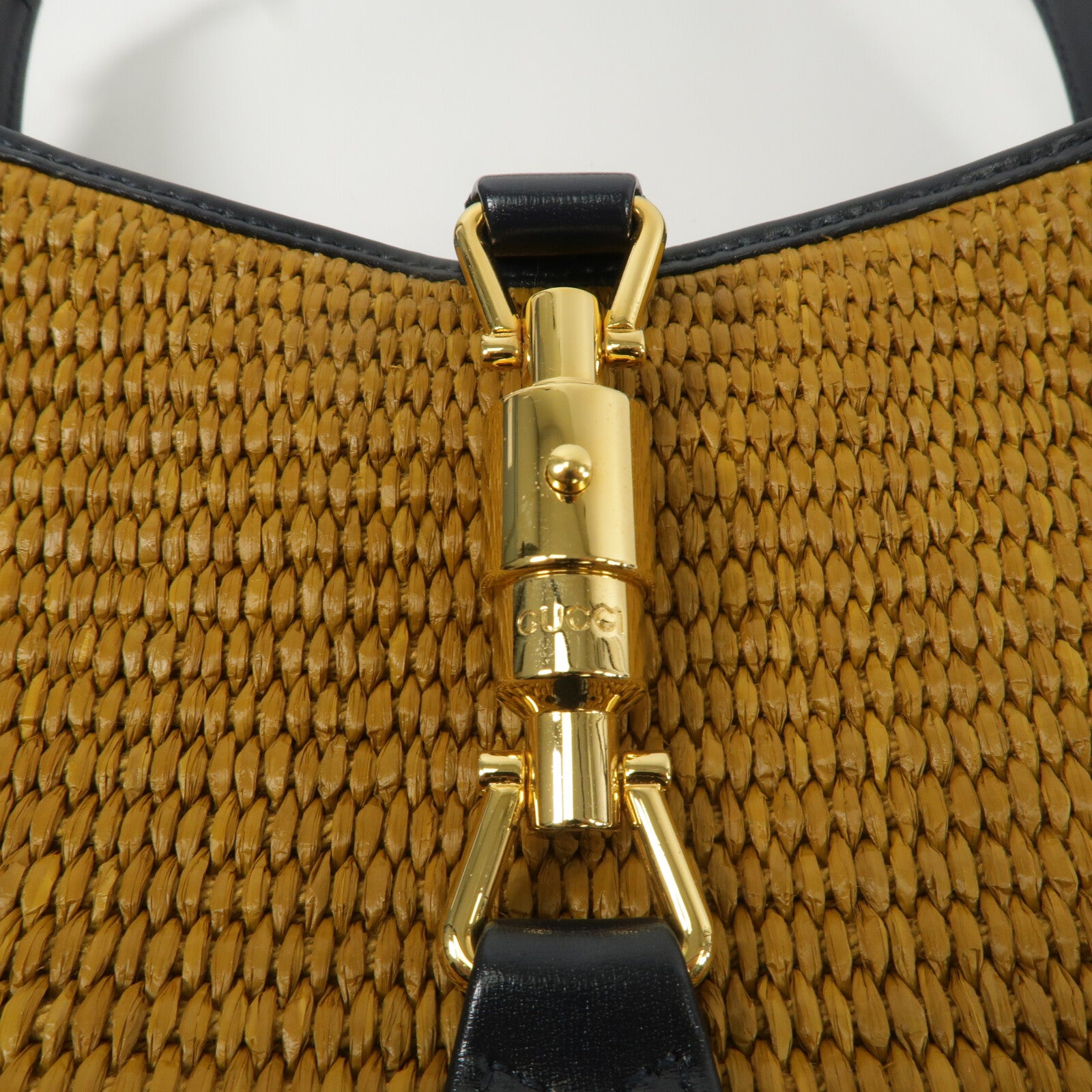 GUCCI Raffia/牛皮皮革Jackie 1961 Small肩背袋