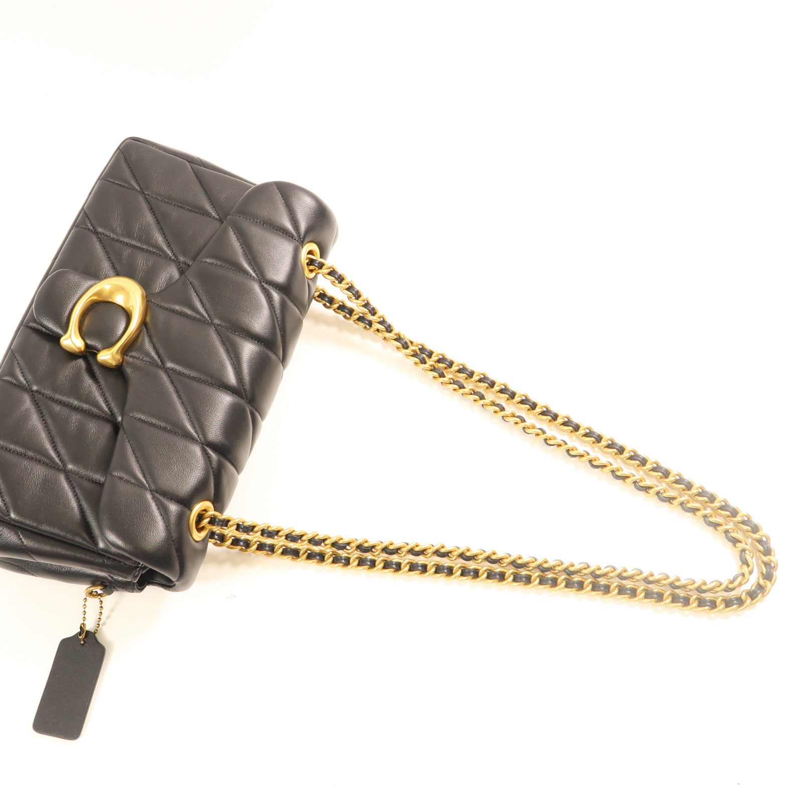 COACH 羊皮皮革Shoulder Bag金扣鏈帶肩背袋