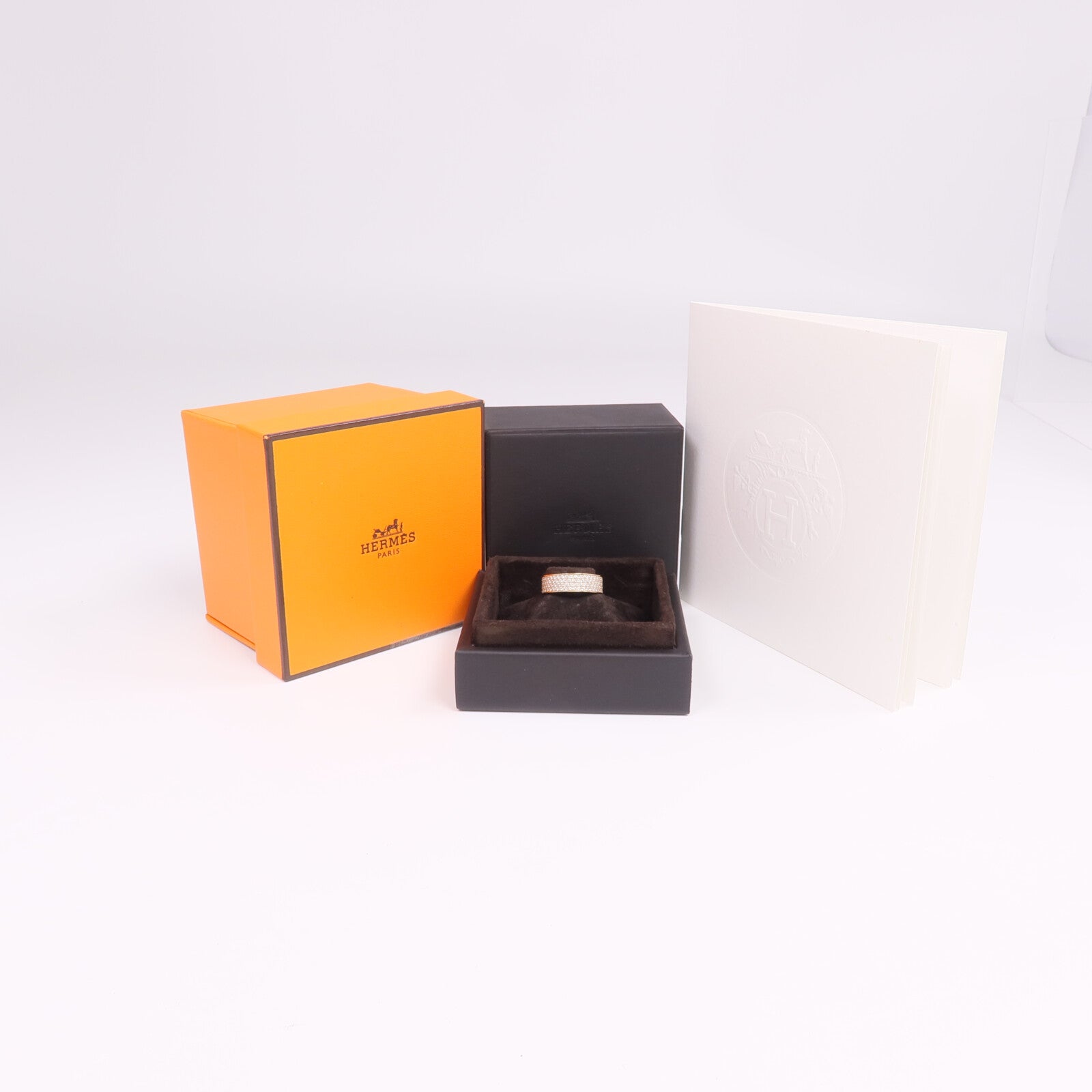HERMES 【激減優惠】18K玫瑰金H d'ancre Ring鑽石戒指Hermes#50/US#5.25