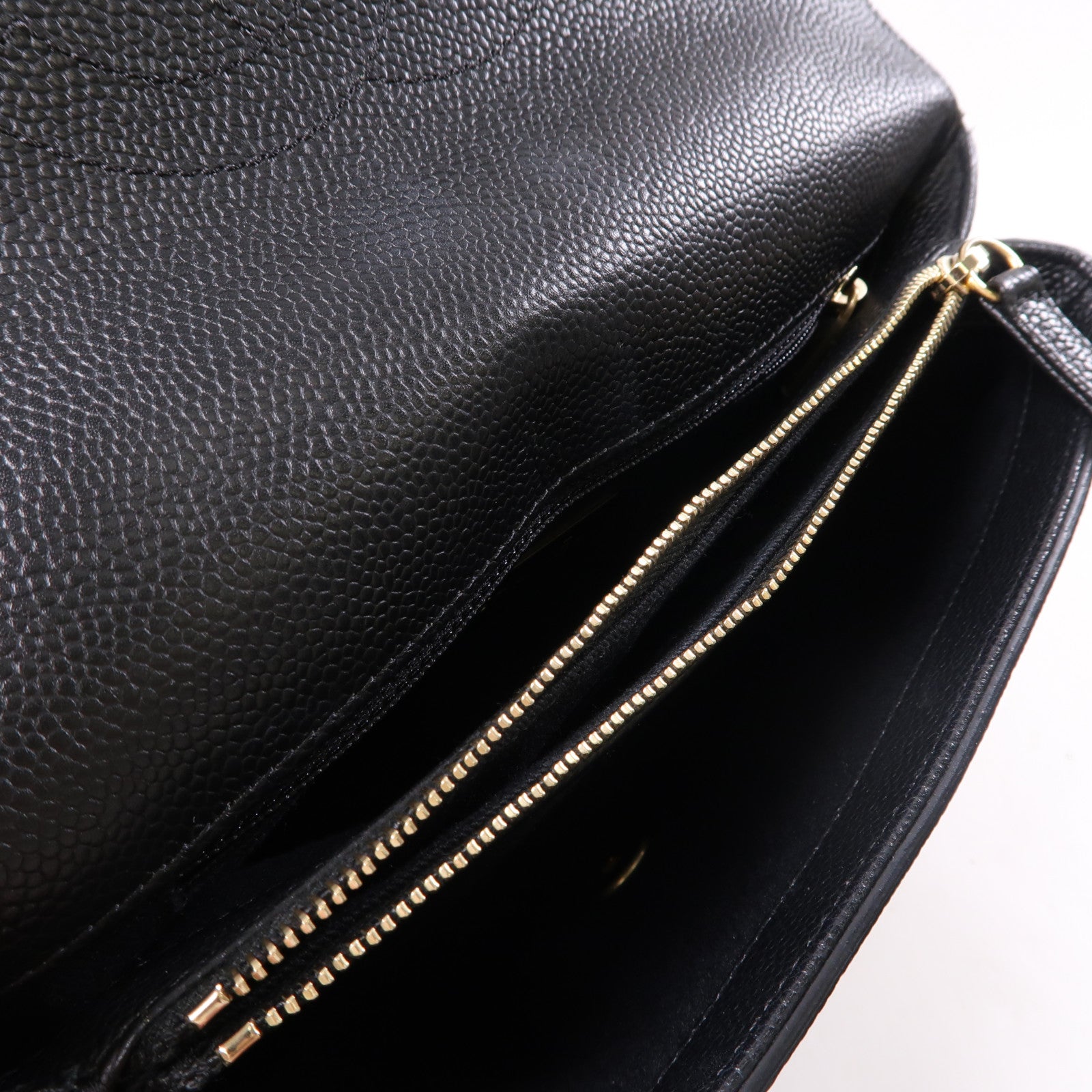 CHANEL 牛皮皮革2Way Shoulder金扣鏈帶手挽肩背兩用袋黑色