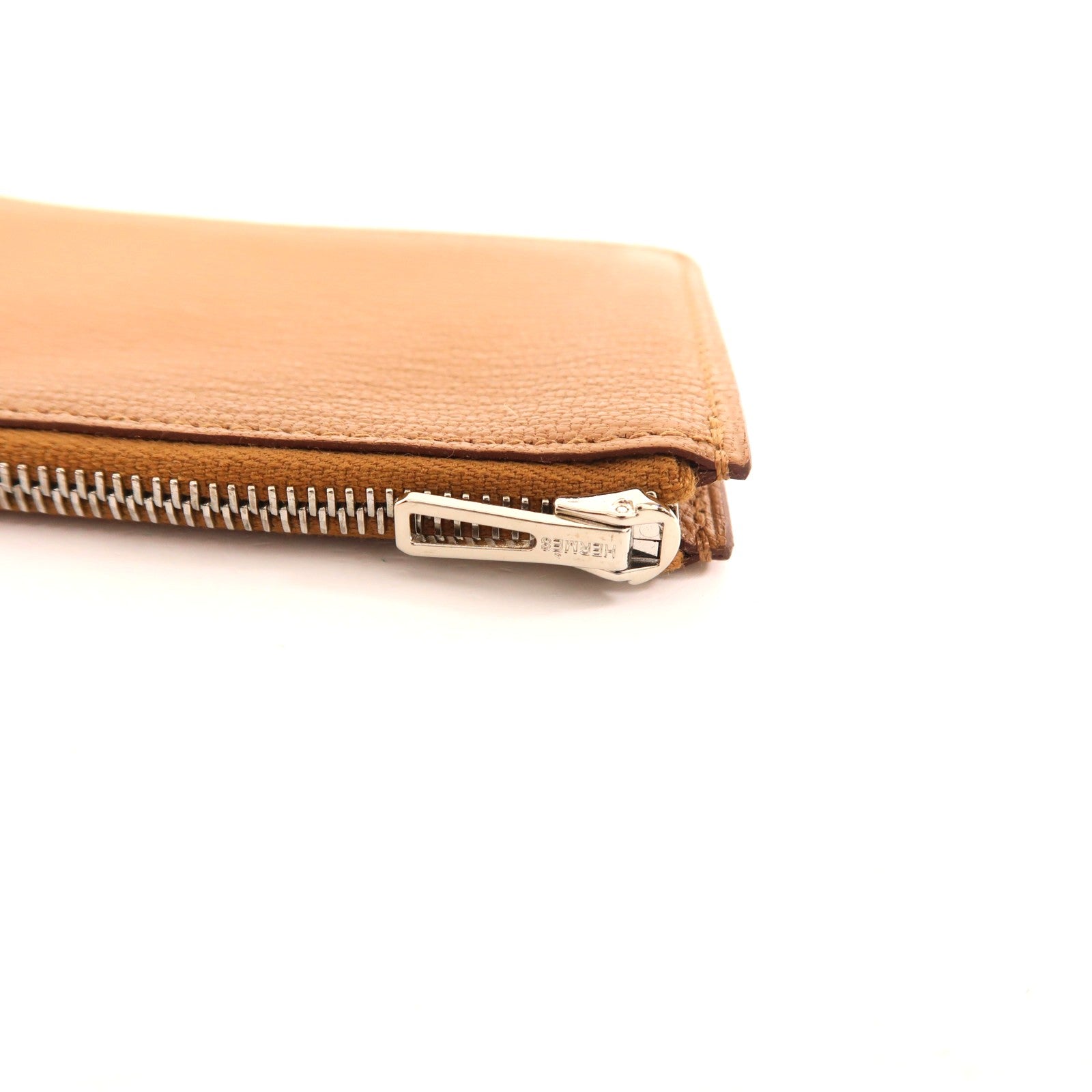 HERMES Chevre皮革Roulis Slim銀扣錢包