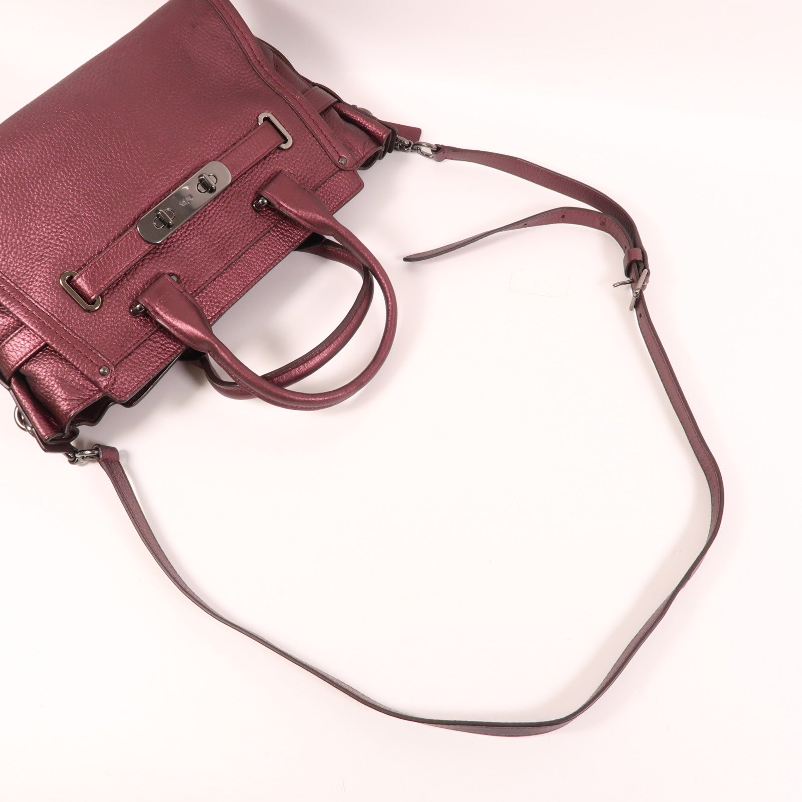 COACH 牛皮皮革Shoulder Bag肩背袋珠紅色