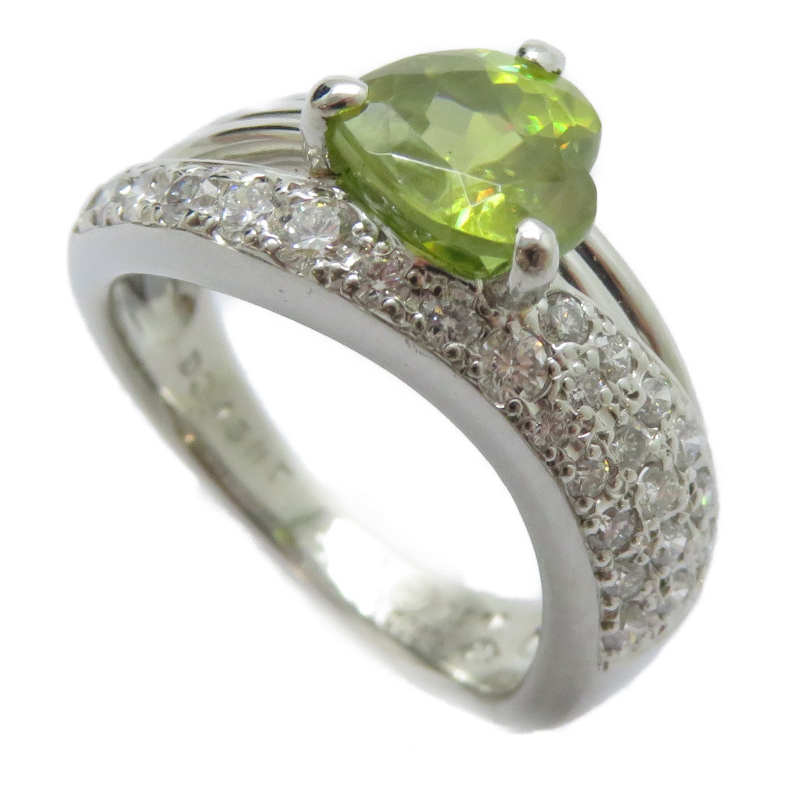 JEWELRY 【激減優惠】PT900鉑金Sphene Ring 2.00ct榍石/0.45ct鑽石戒指US#5