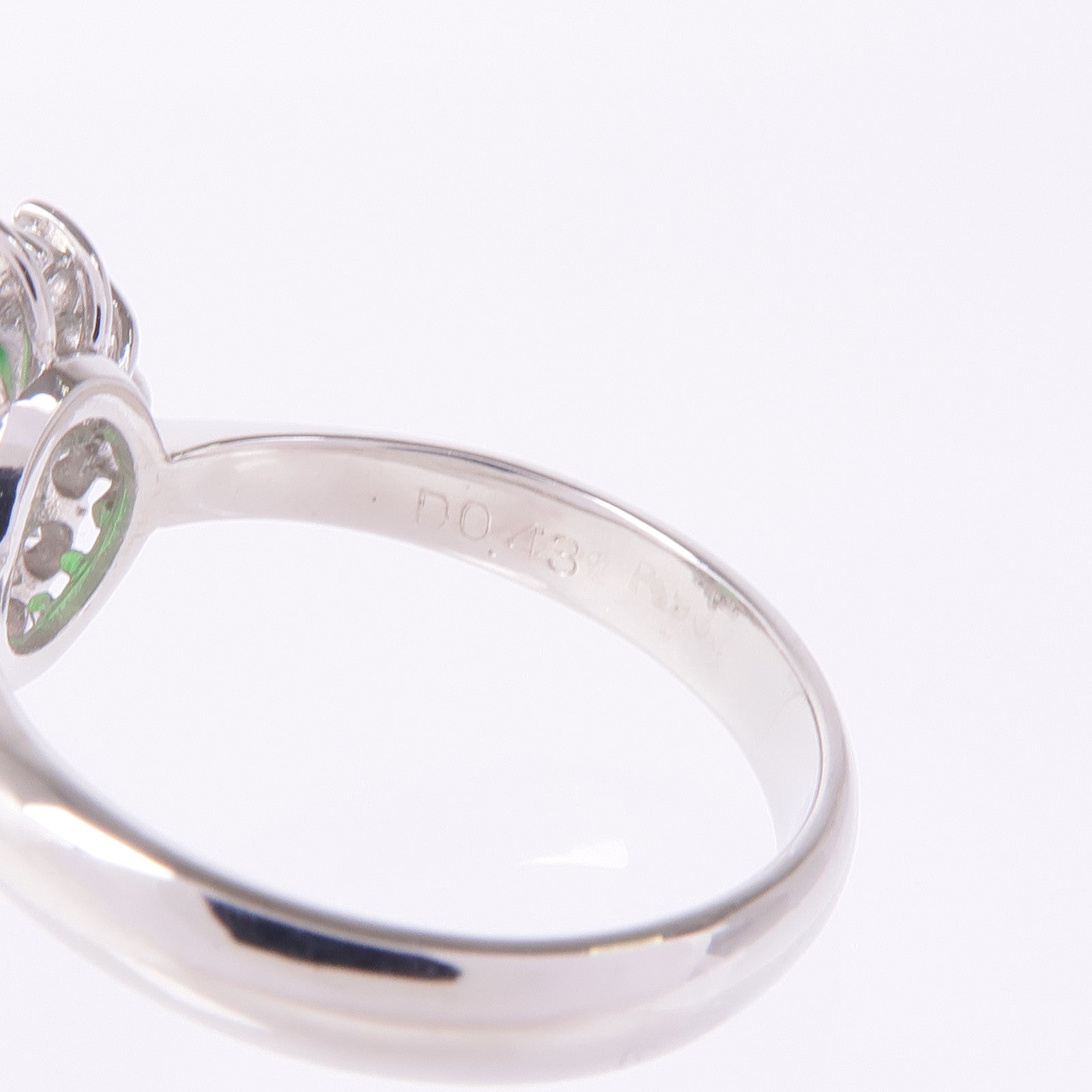 JEWELRY PT900鉑金Jade Diamond Ring翡翠/鑽石戒指US#6.75