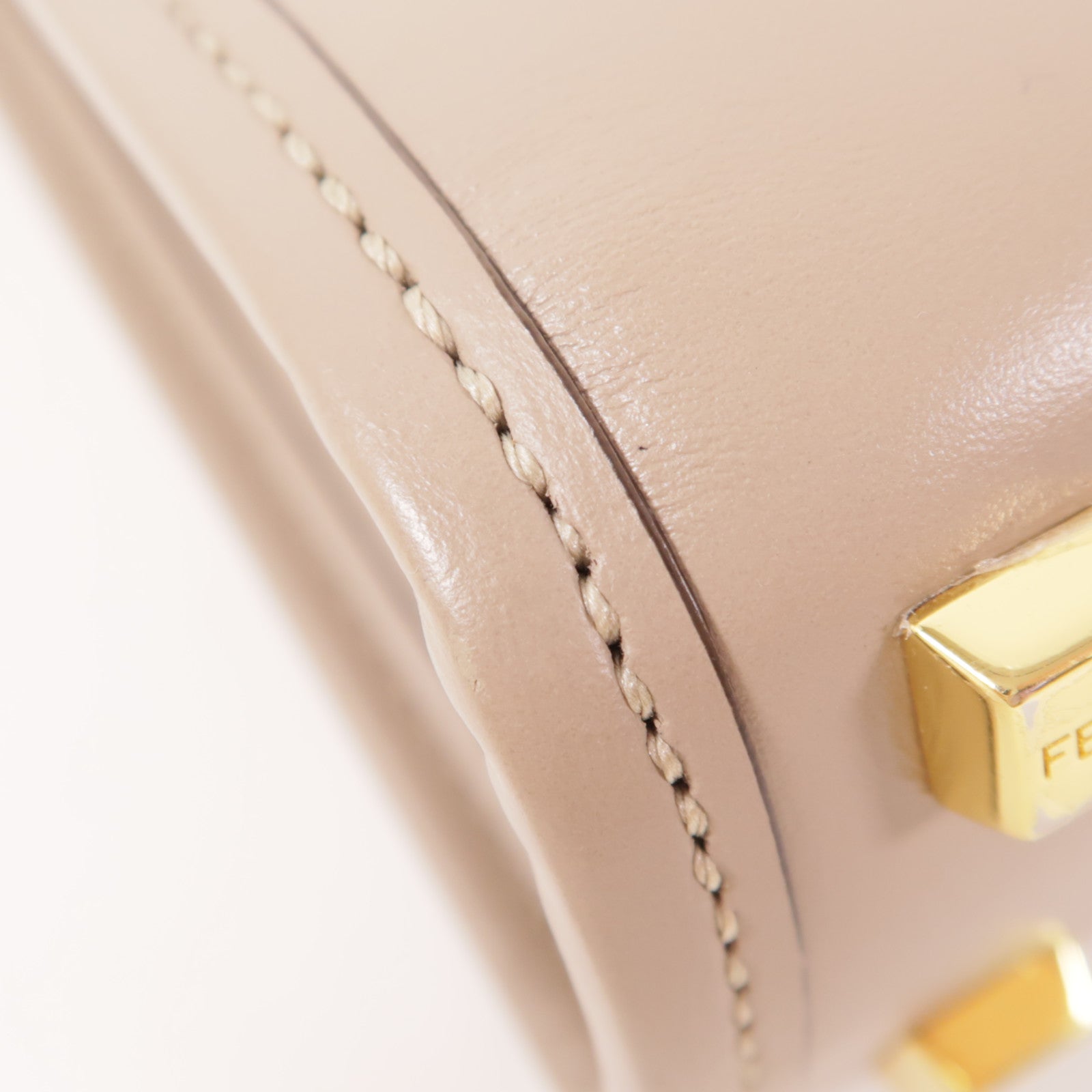 FENDI 牛皮皮革Mini Sunshine Shopper金扣手挽肩背兩用袋