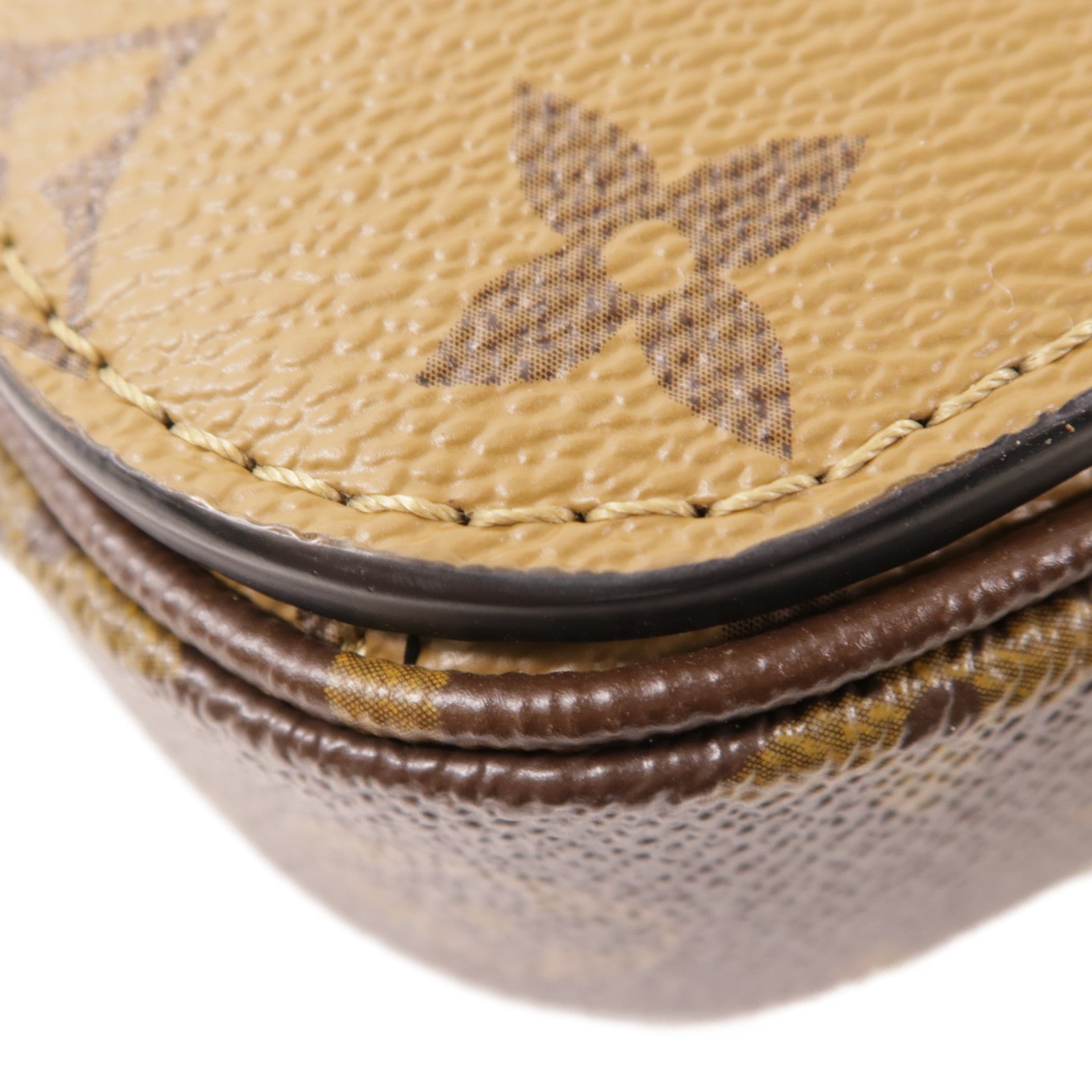 LOUIS VUITTON Monogram Reverse Pochette Metis金扣手挽肩背兩用袋棕色