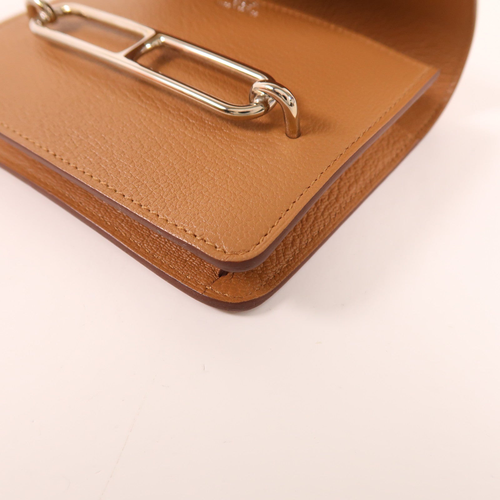 HERMES Chevre皮革Roulis Slim銀扣錢包