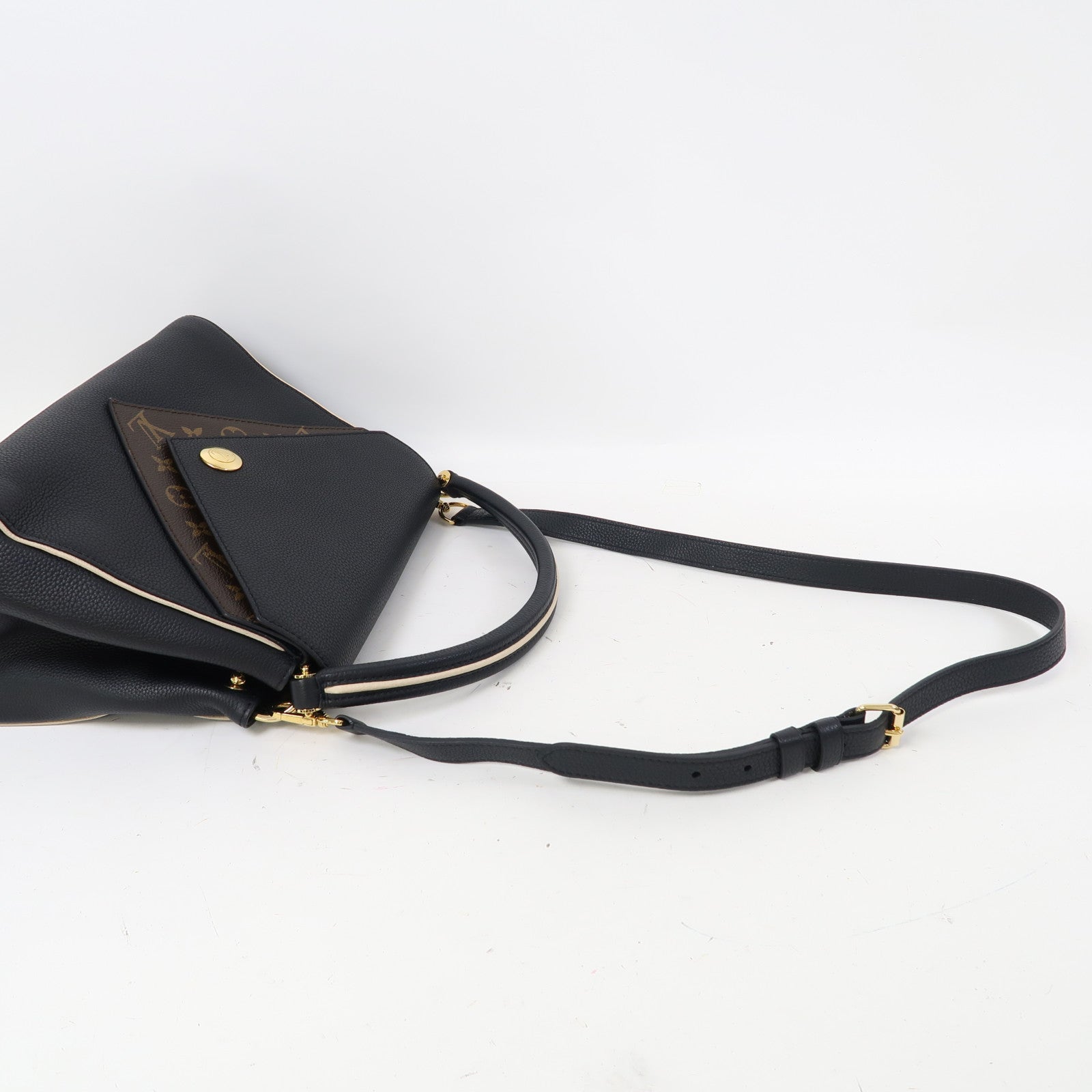 LOUIS VUITTON 【激減優惠】Monogram Double V金扣手挽肩背兩用袋黑色/啡色