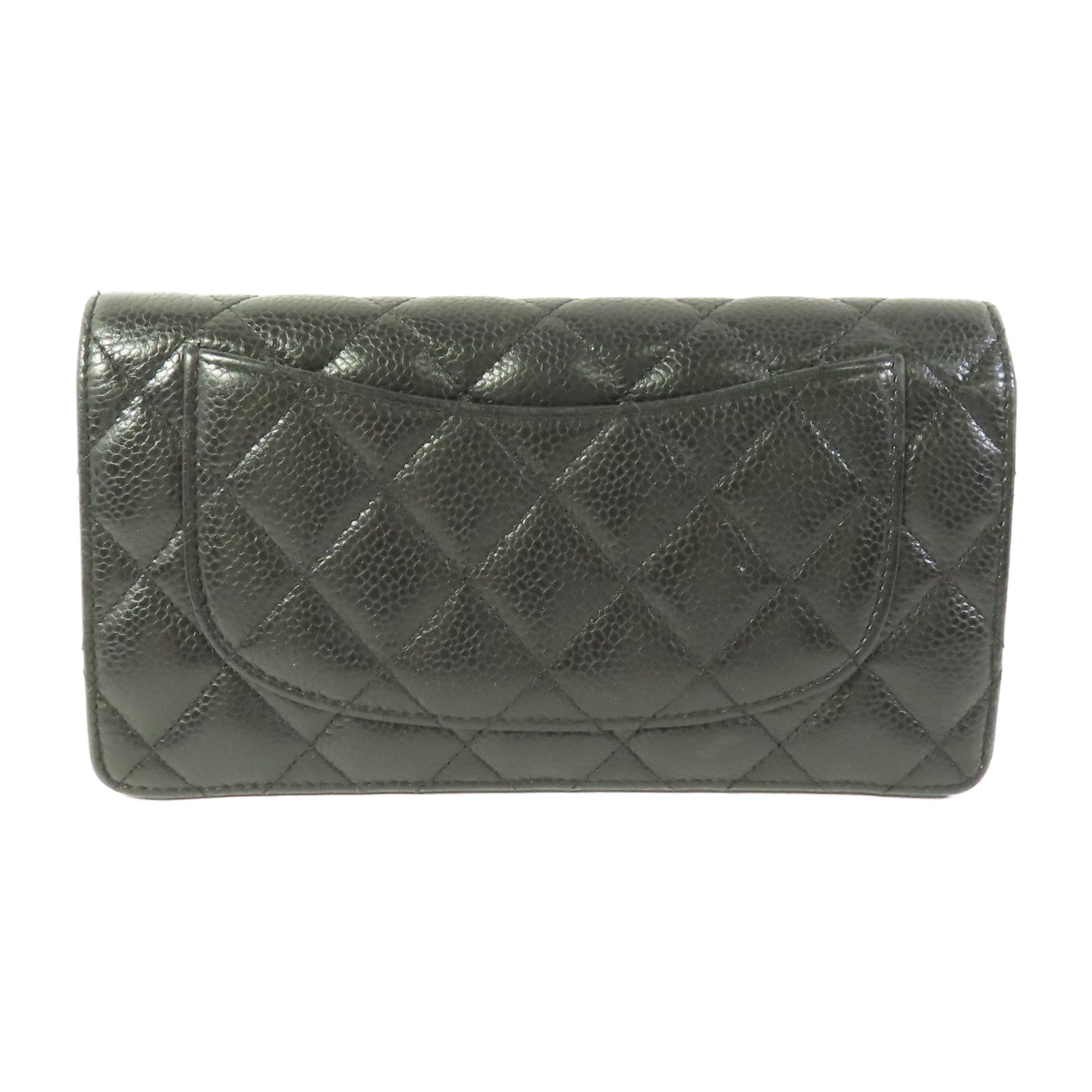 CHANEL 牛皮皮革Long Wallet銀扣長錢包