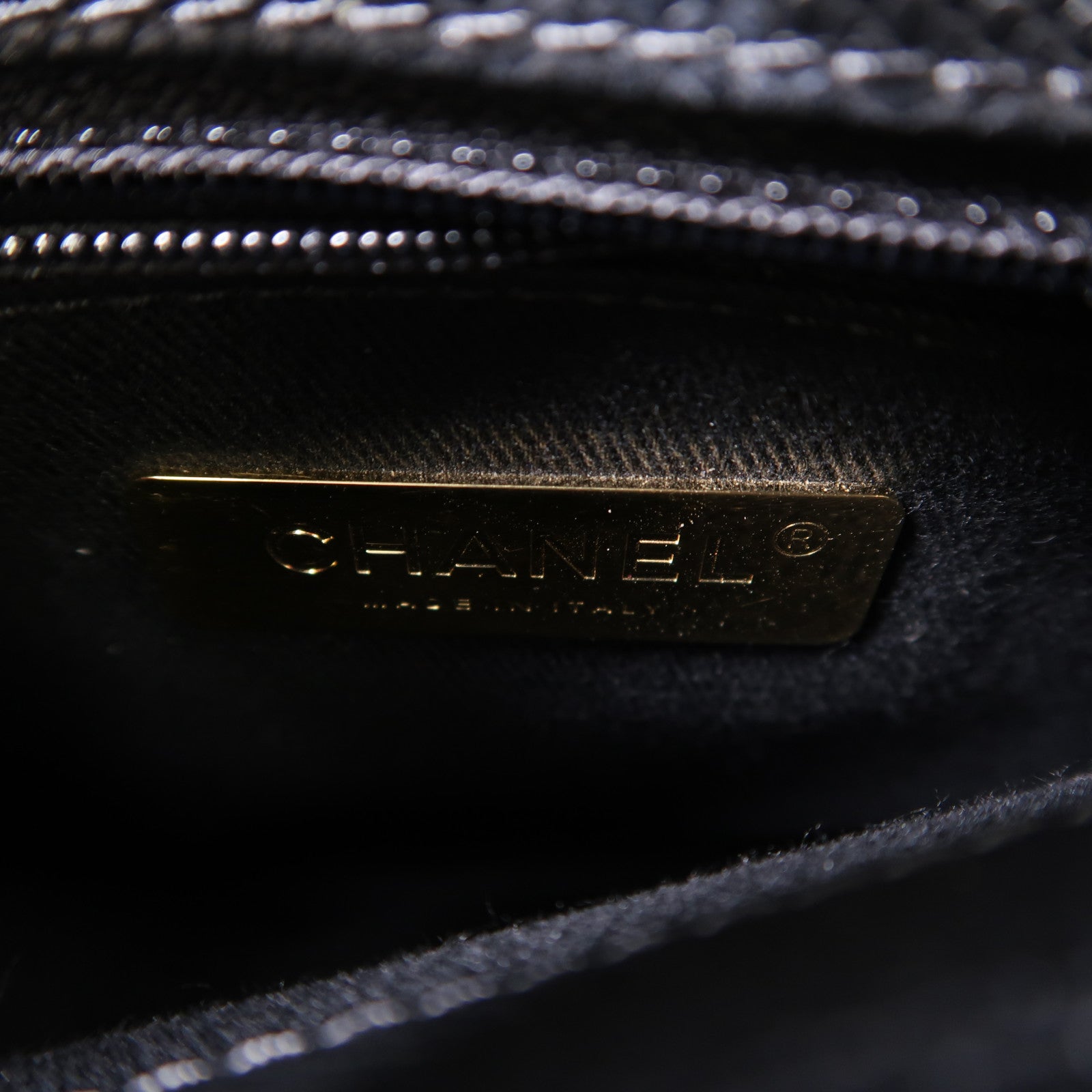 CHANEL 牛皮皮革2Way Shoulder金扣鏈帶手挽肩背兩用袋黑色