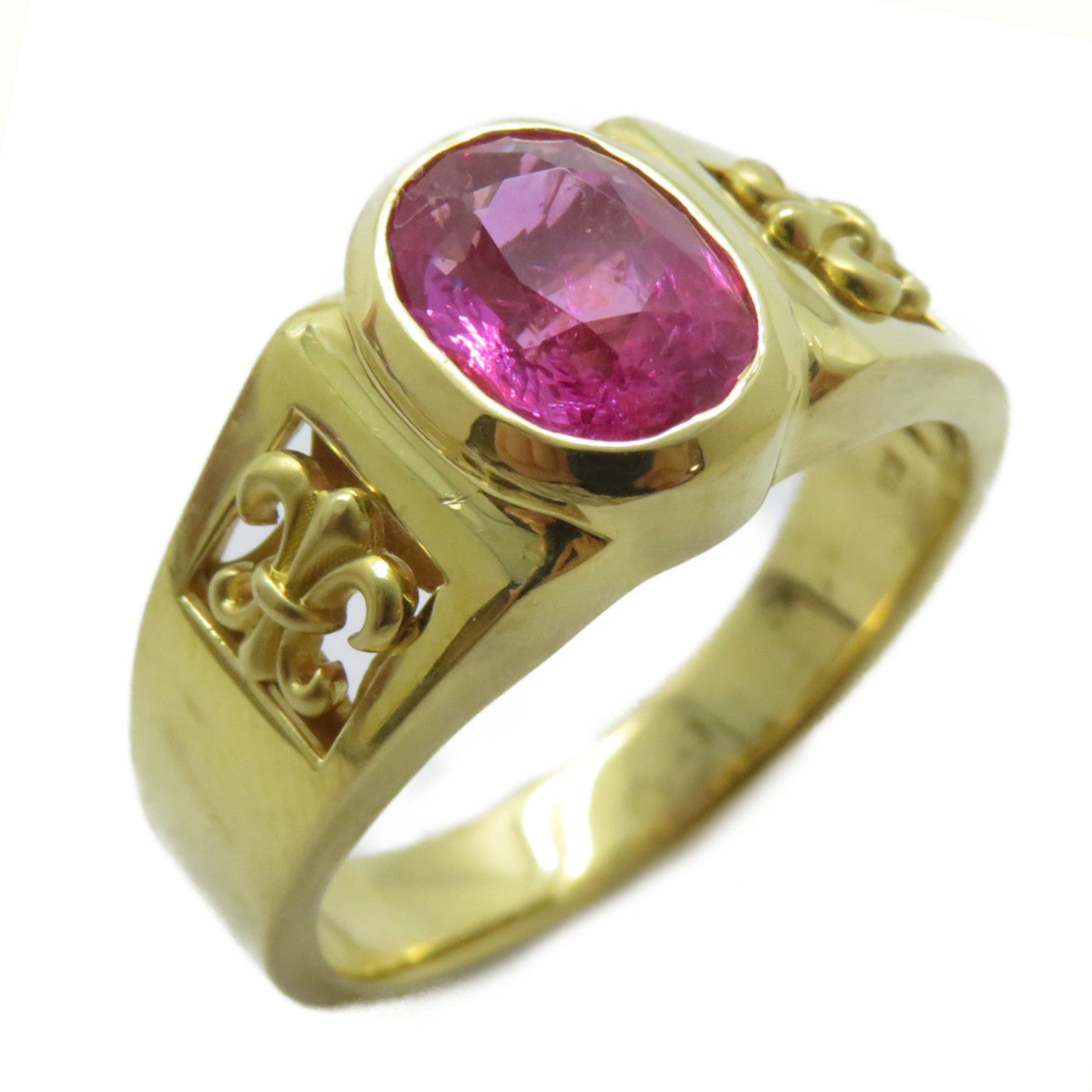 JEWELRY 18K黃金Unheat Sapphire Ring 2.098ct無燒藍寶石戒指US#9.25