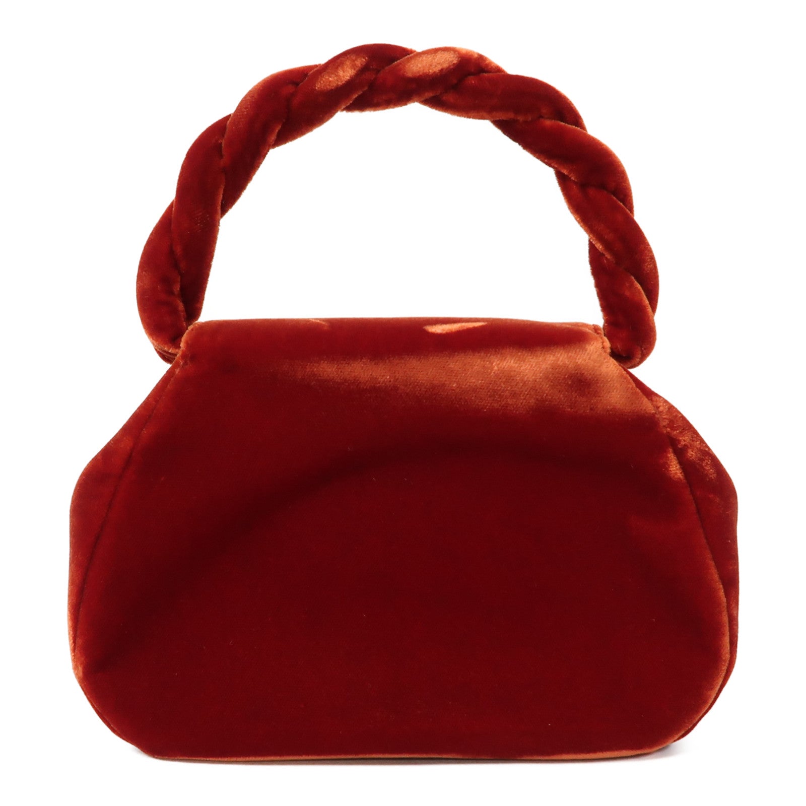 CHANEL 【激減優惠】天鵝絨Vintage Handbag金扣手挽袋紅色