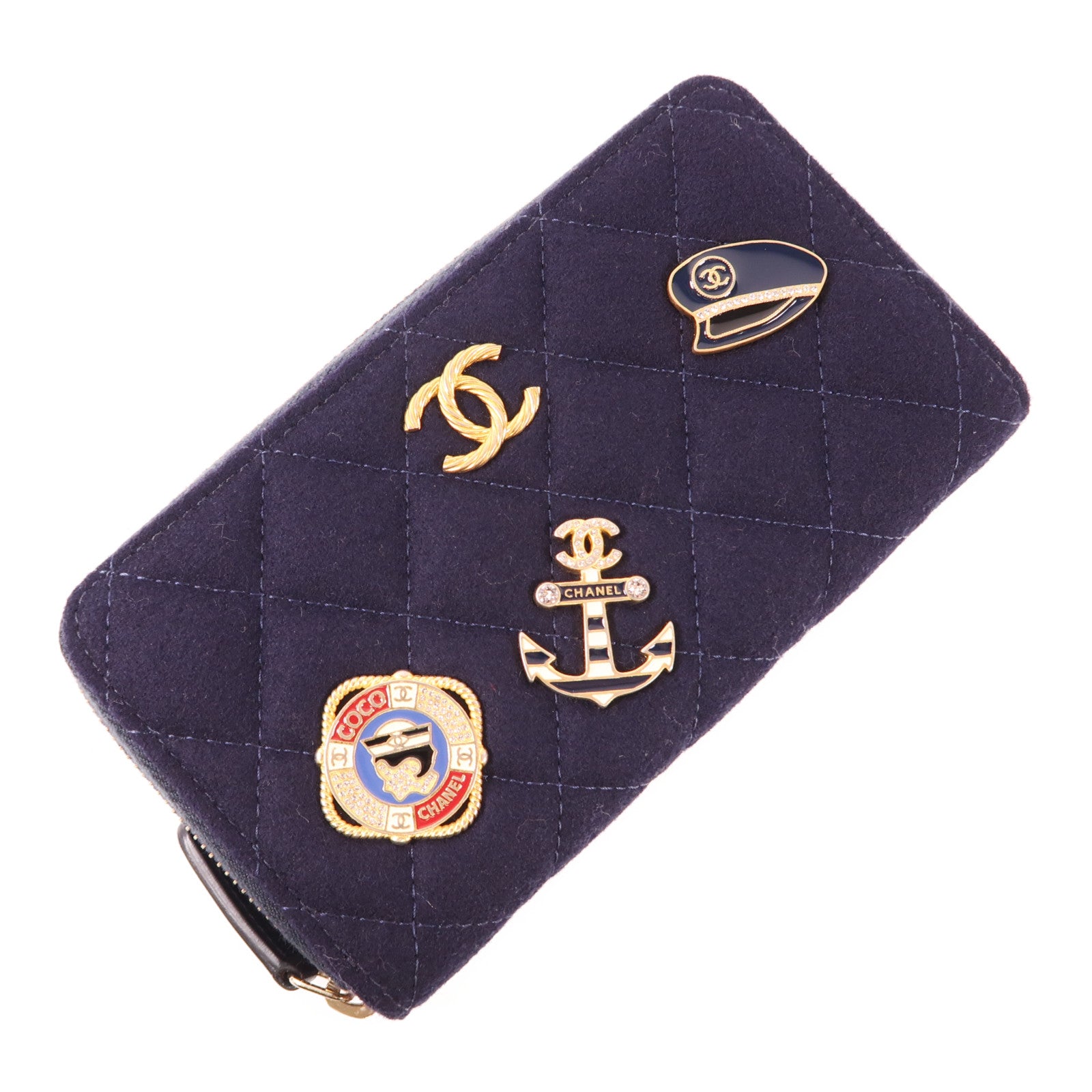 CHANEL 羊毛Wallet金扣錢包