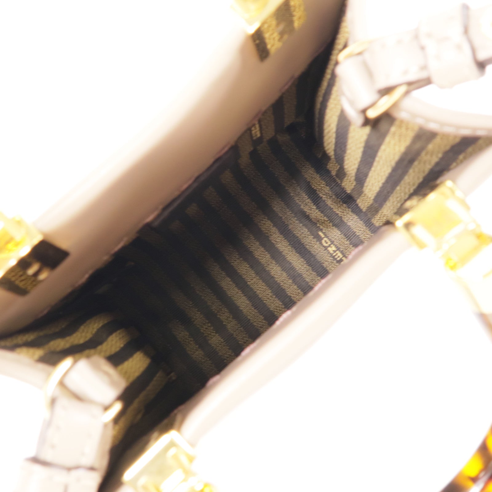 FENDI 牛皮皮革Mini Sunshine Shopper金扣手挽肩背兩用袋