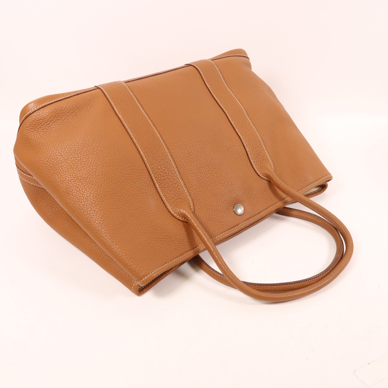 HERMES Negonda皮革Garden Party PM銀扣手挽袋