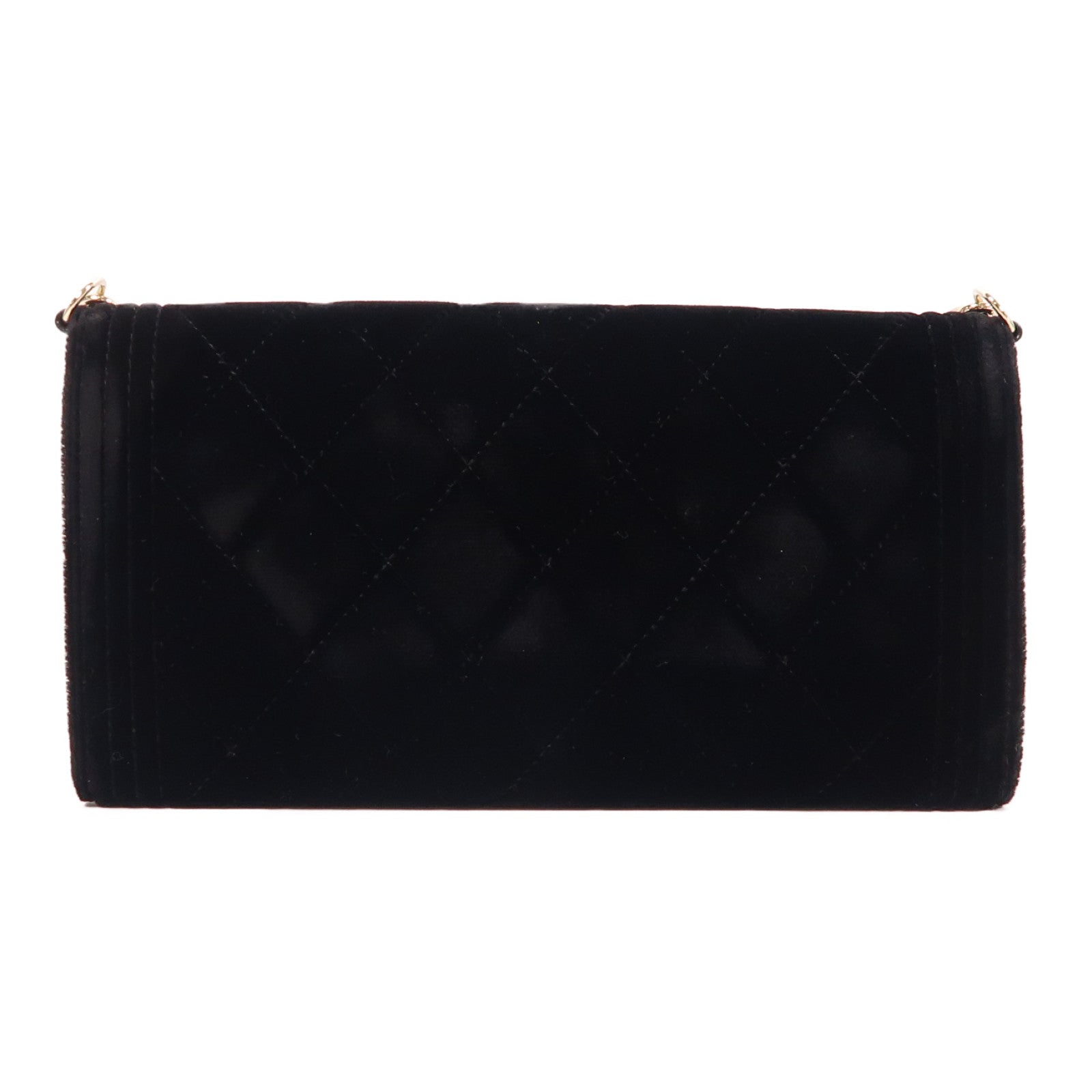 CHANEL CC GHW Chain Shoulder Bag Velvet Black