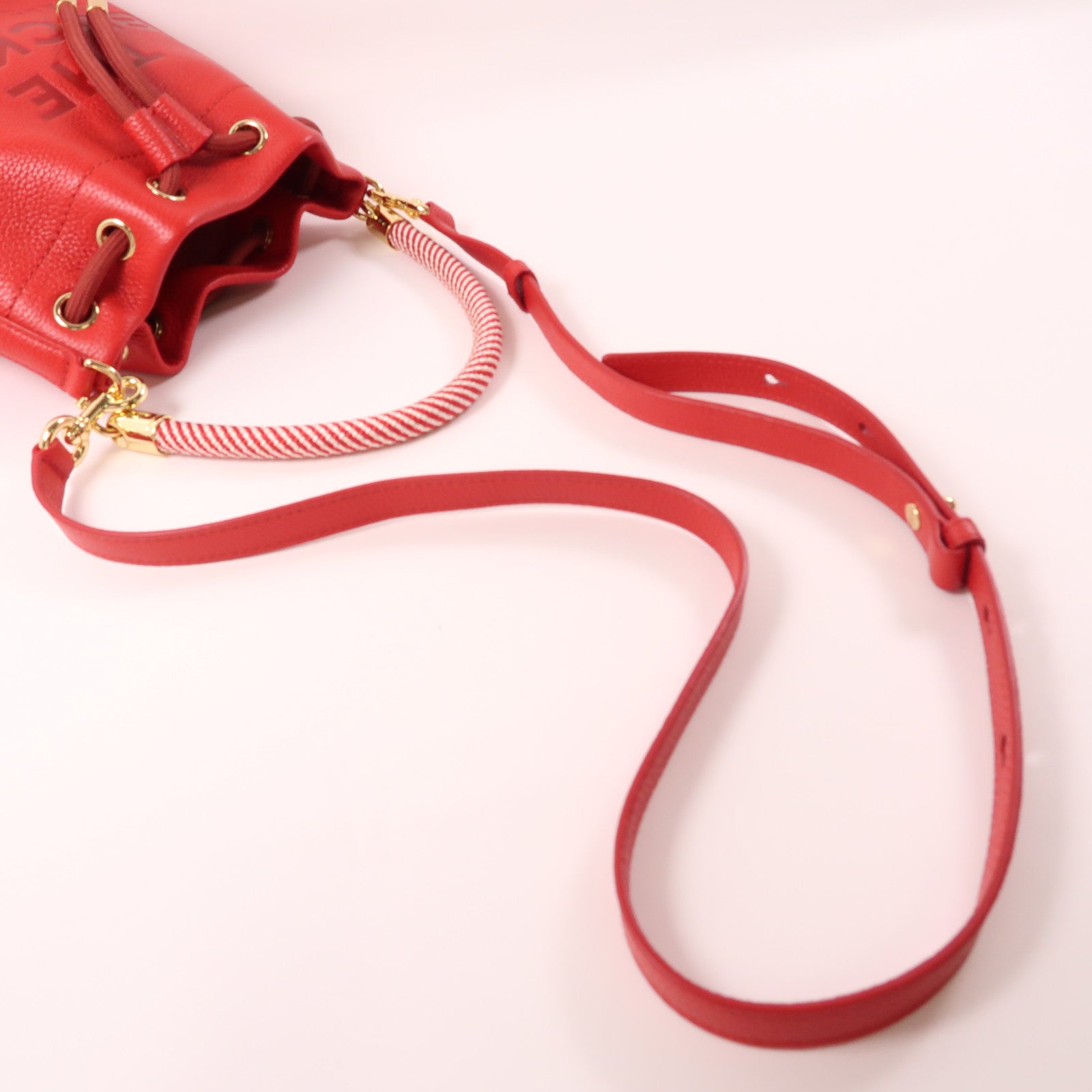 MARC JACOBS 牛皮皮革2 Way Shoulder金扣手挽肩背兩用袋紅色