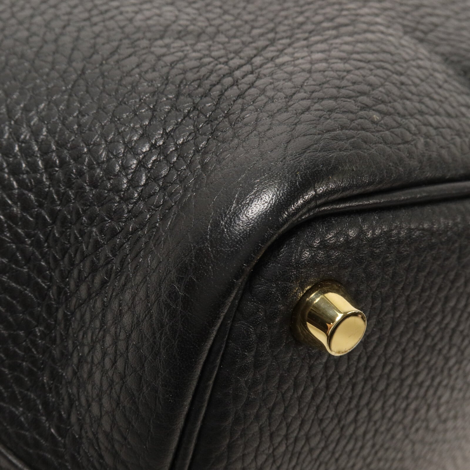 HERMES Clemence皮革Picotin PM手挽袋Noir