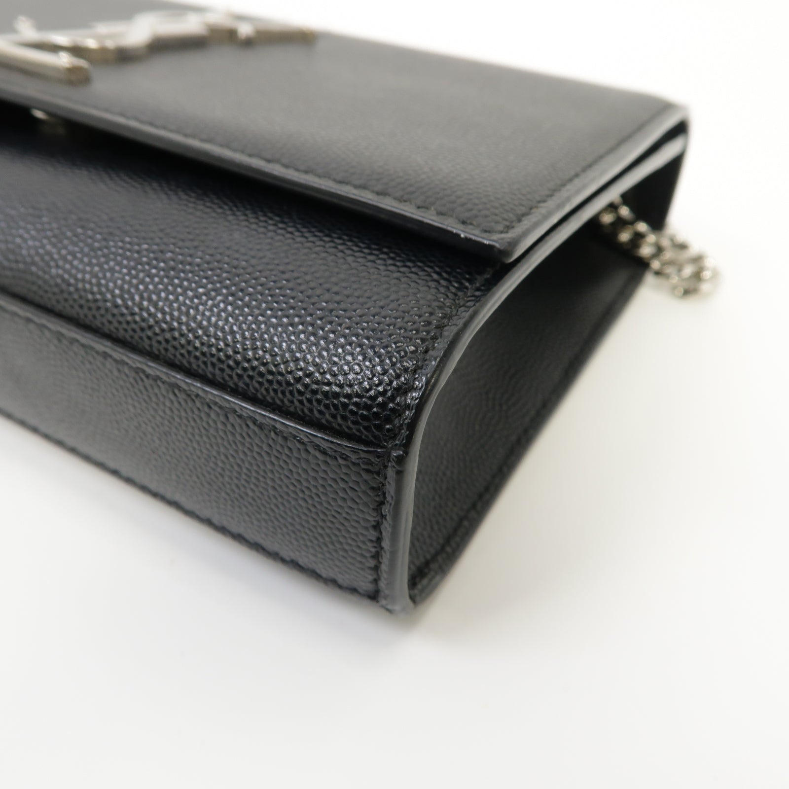 YVES SAINT LAURENT 牛皮皮革Kate Chain Shoulder Bag銀扣鏈帶肩背袋