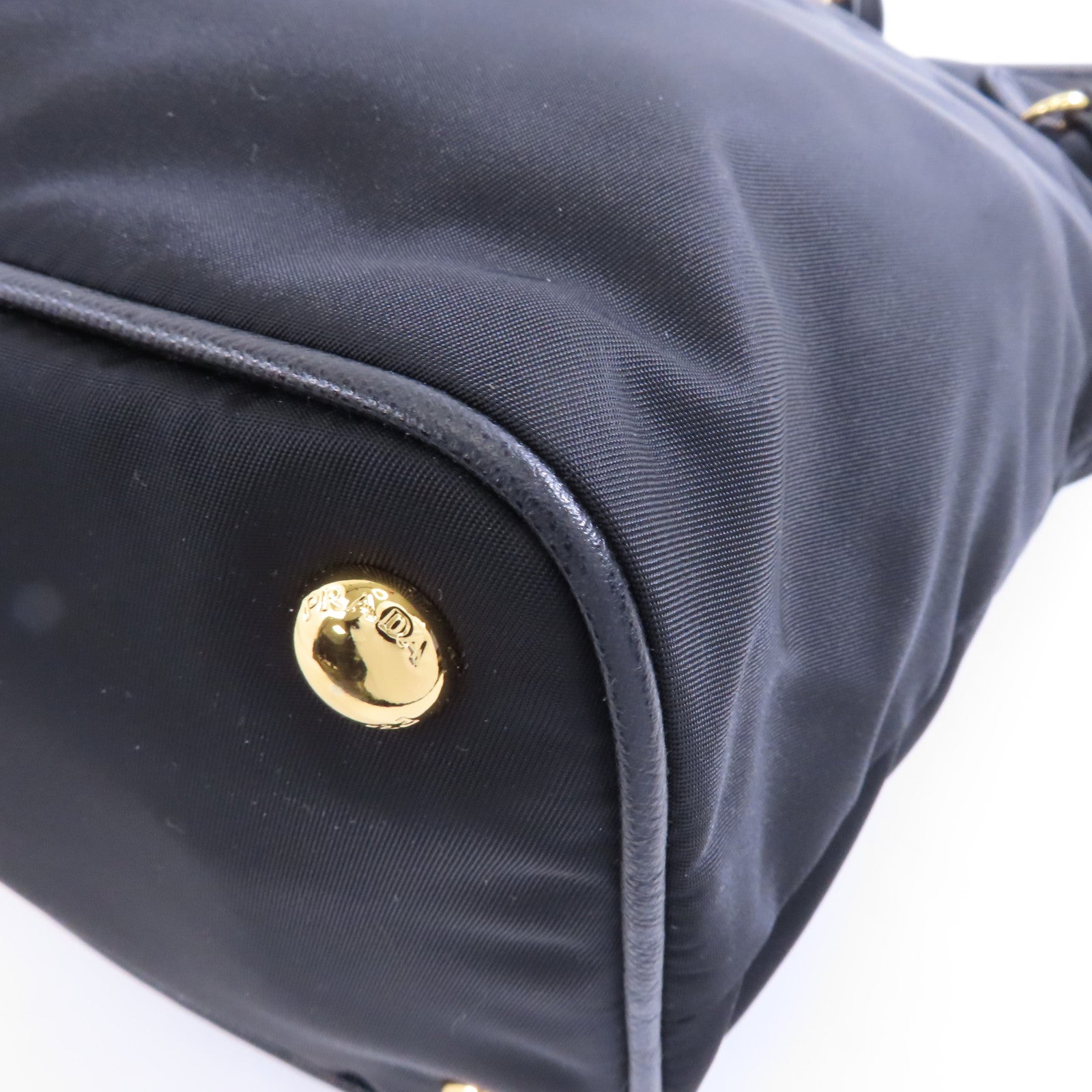 PRADA 尼龍Shoulder Bag金扣肩背袋黑色