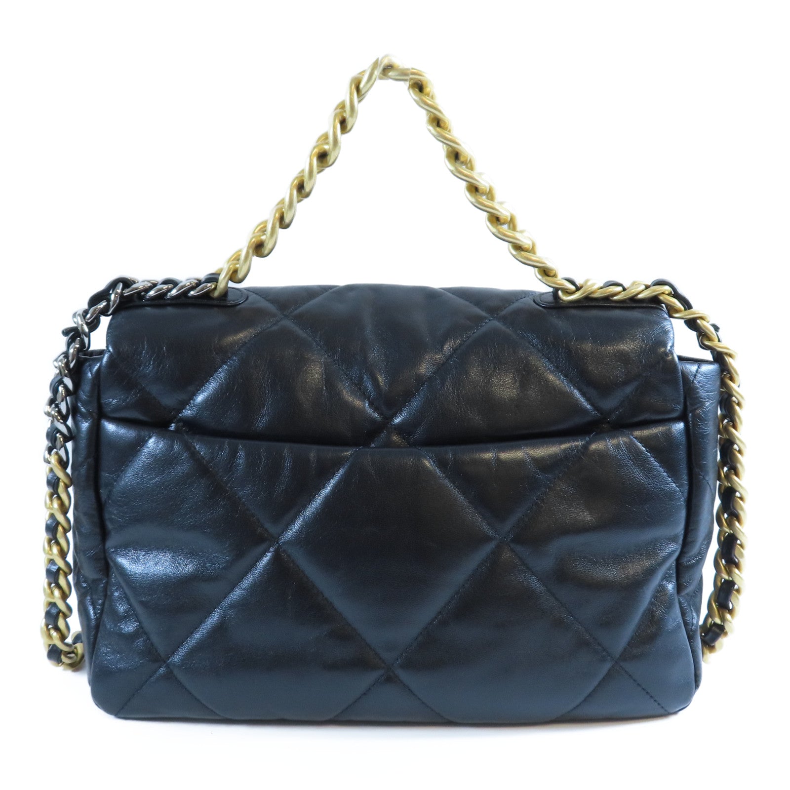 CHANEL 【激減優惠】菱格羊皮皮革Chain Shoulder Bag金扣手挽肩背兩用袋黑色