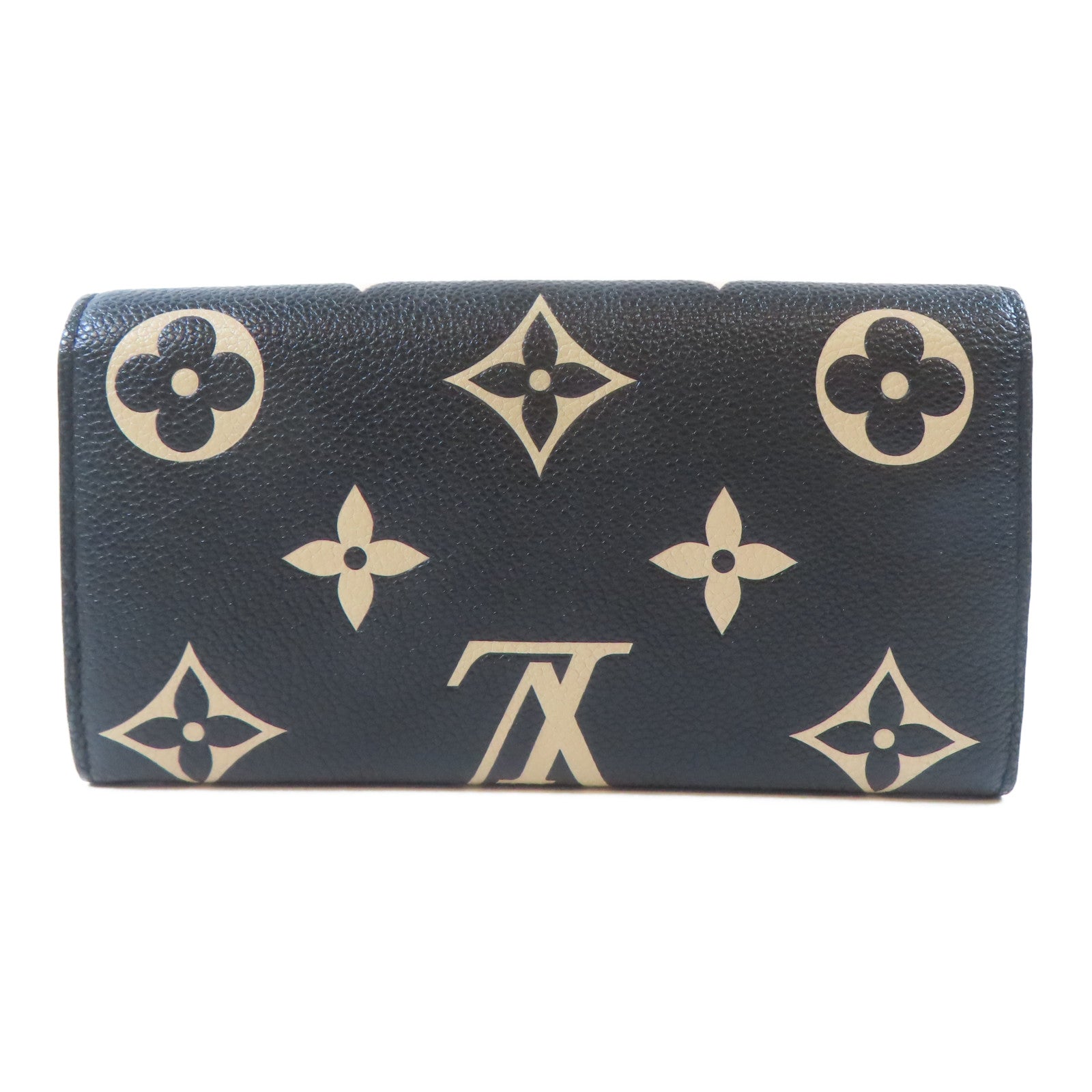 LOUIS VUITTON Monogram Empreinte Sarah Wallet金扣長錢包黑色