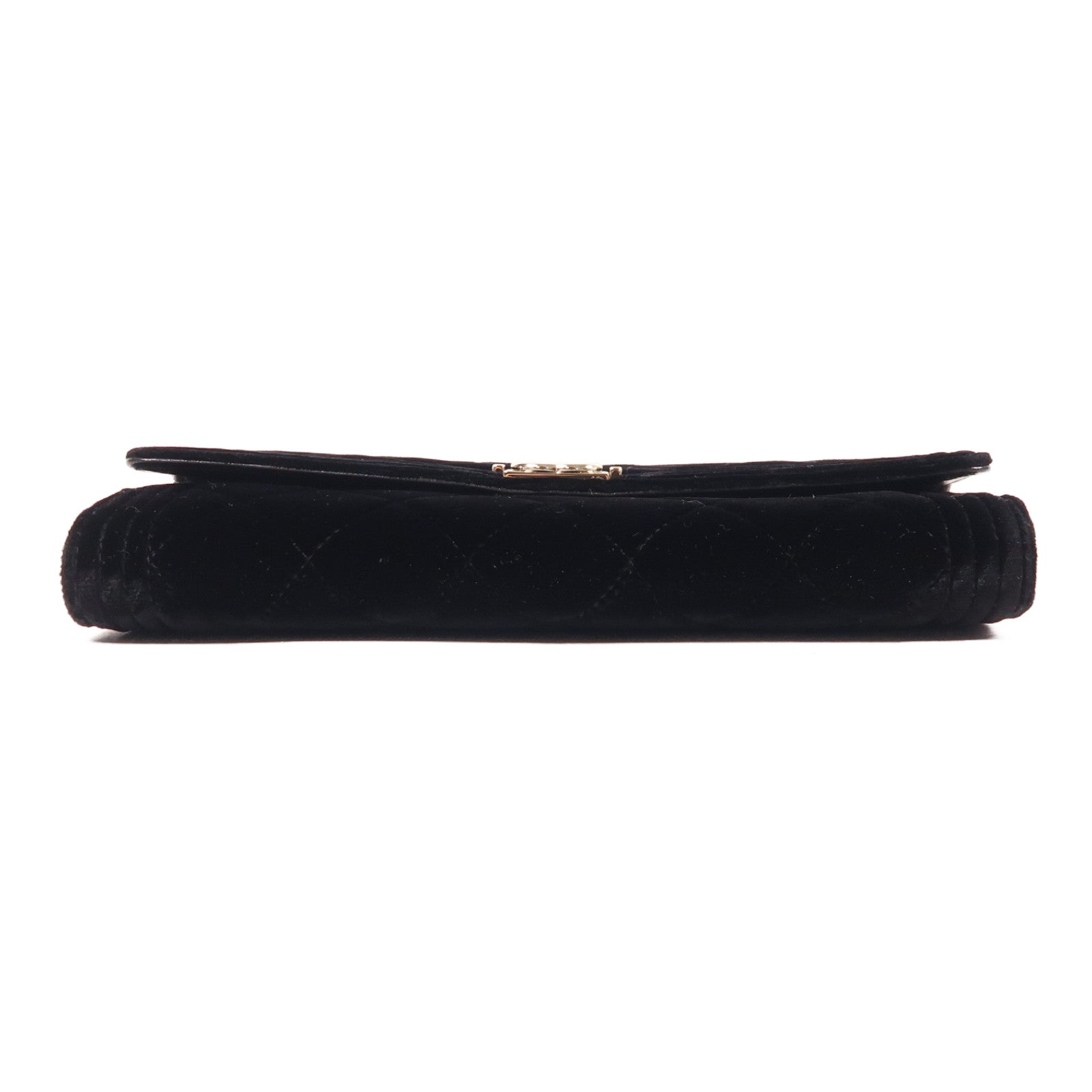 CHANEL CC GHW Chain Shoulder Bag Velvet Black