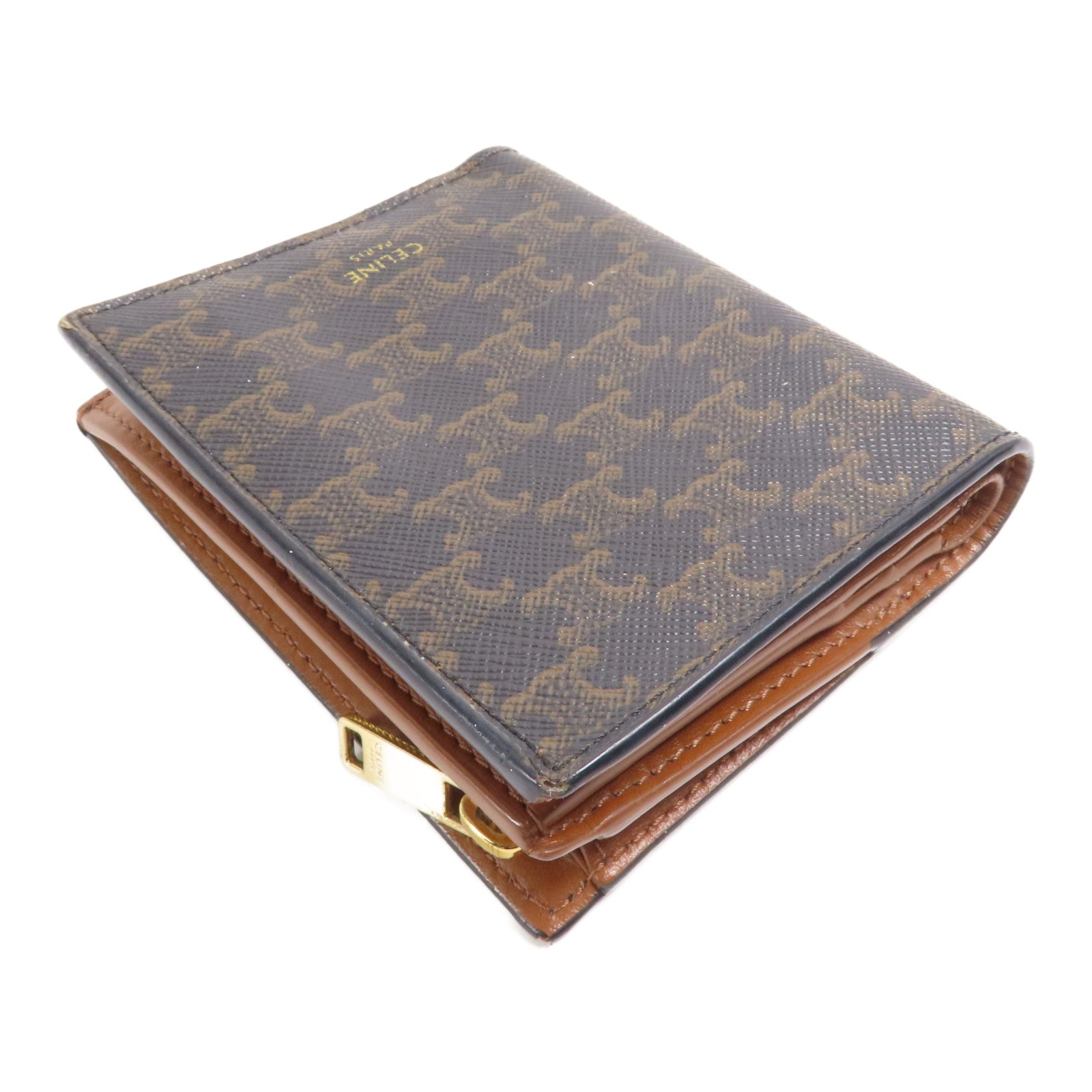 CELINE 塗層帆布Wallet金扣錢包