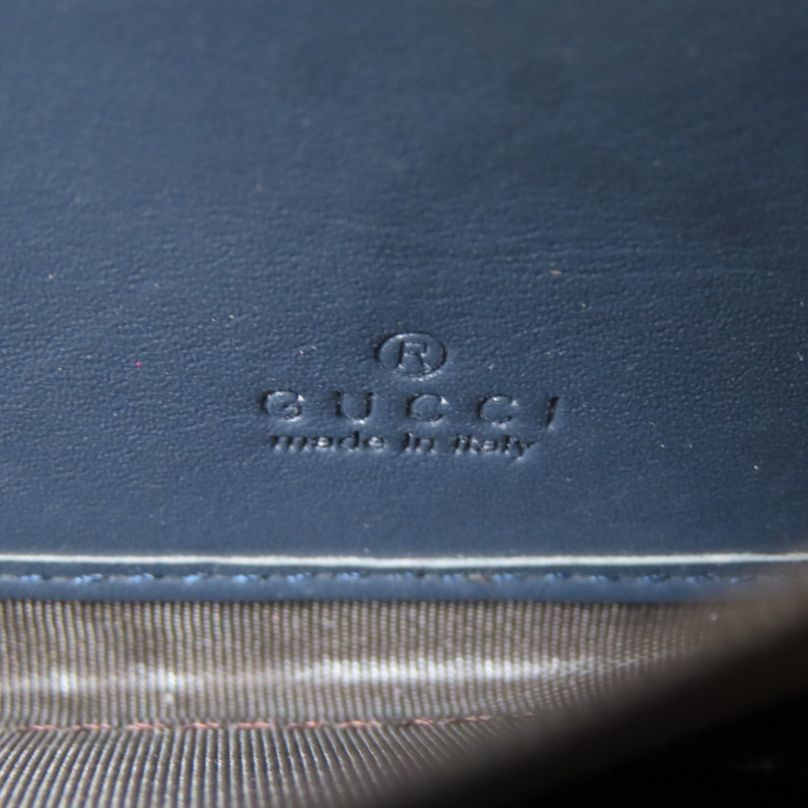 GUCCI 【激減優惠】帆布/皮革Long Round Wallet金扣長錢包深藍色