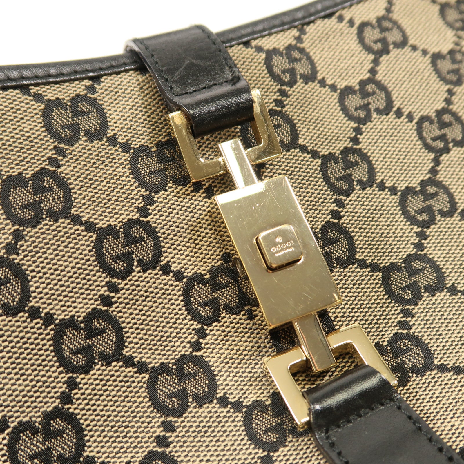 GUCCI 帆布Shoulder Bag金扣肩背袋