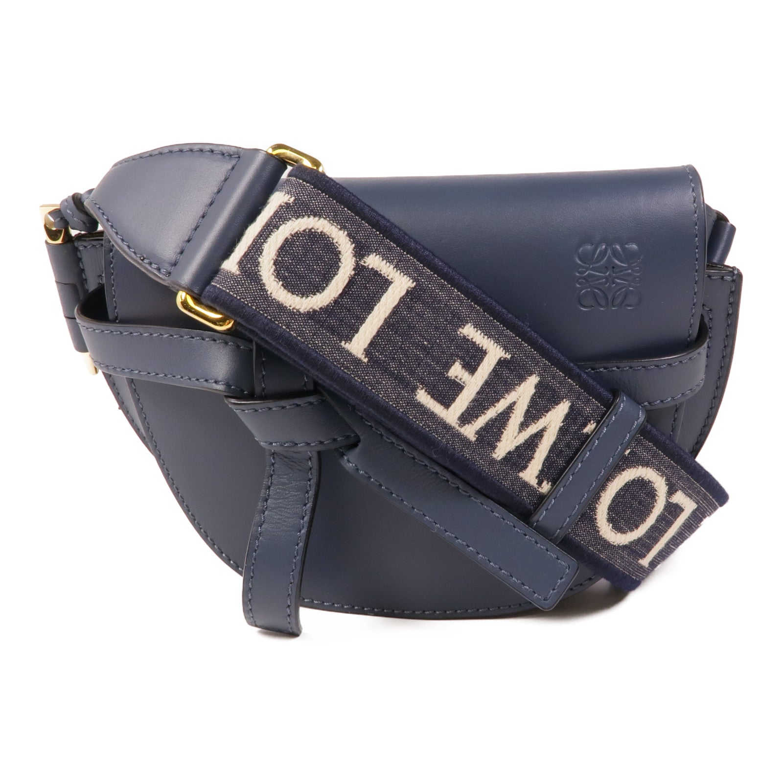 LOEWE 牛皮皮革Mini Gate金扣肩背袋
