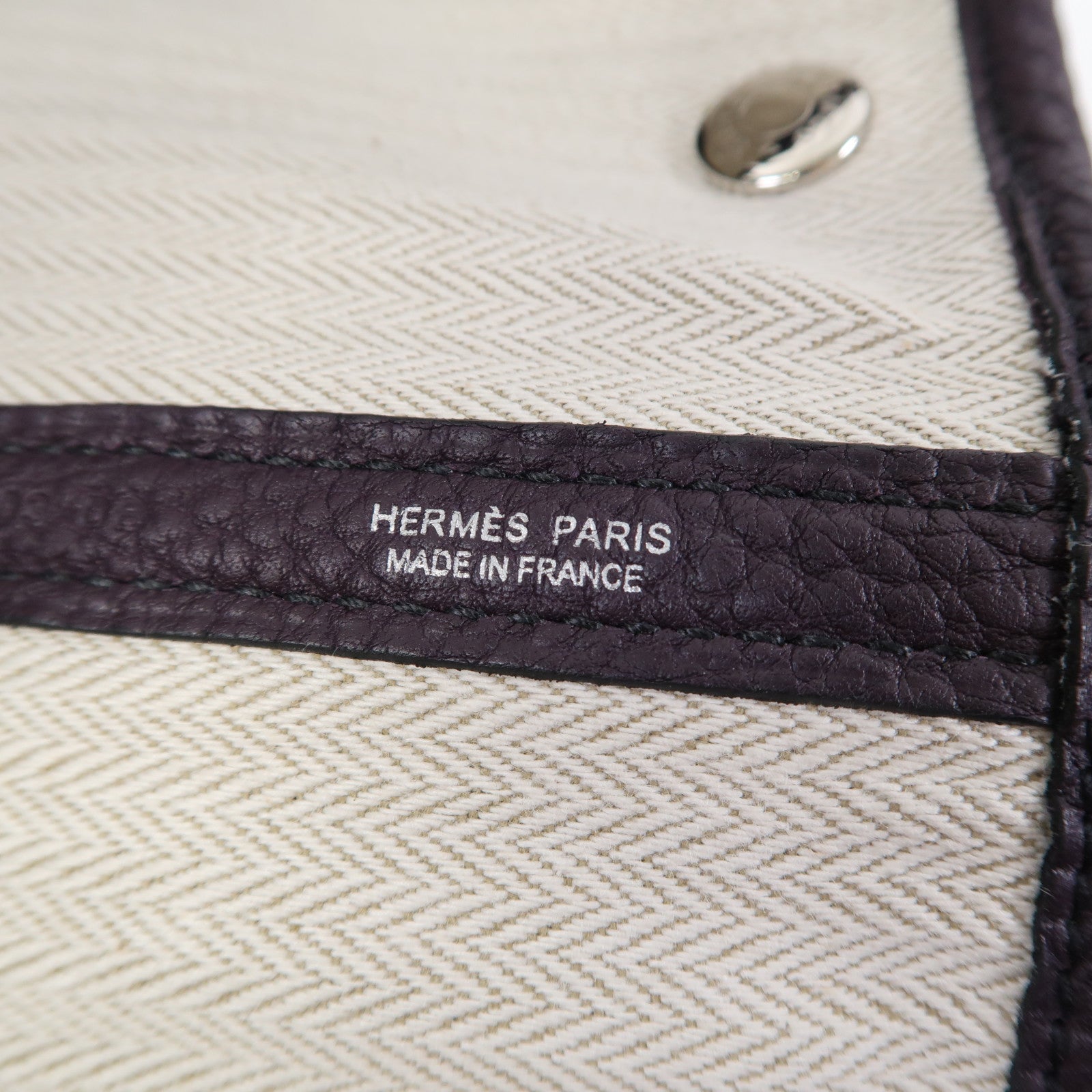 HERMES 【清倉大減價】Negonda皮革GardenParty PM銀扣手挽袋葡萄紫色