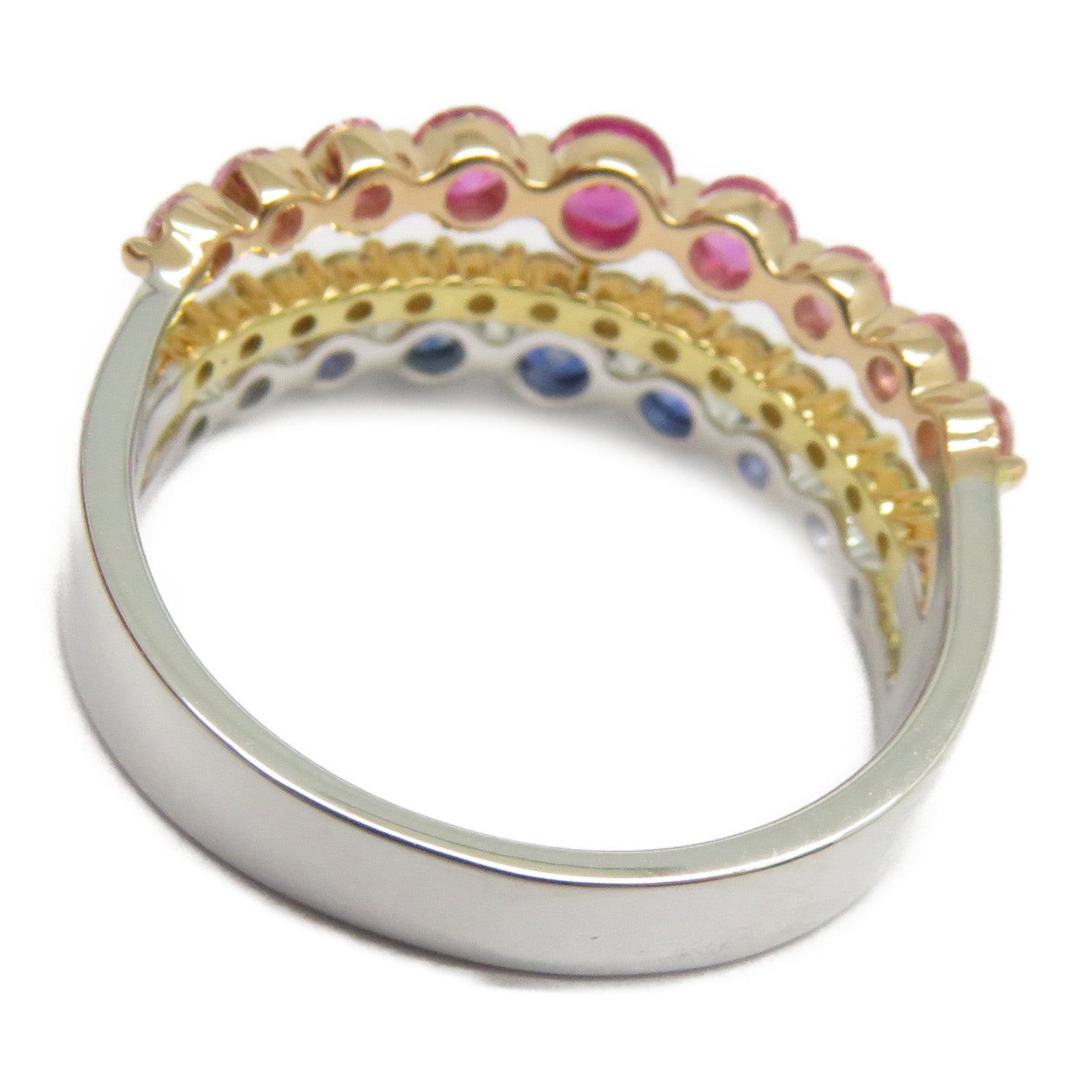 JEWELRY 【激減優惠】18K白金Sapphire Diamond Ring 0.75藍寶石/0.59ct粉紅色藍寶石/0.32ct鑽石戒指US#6.5
