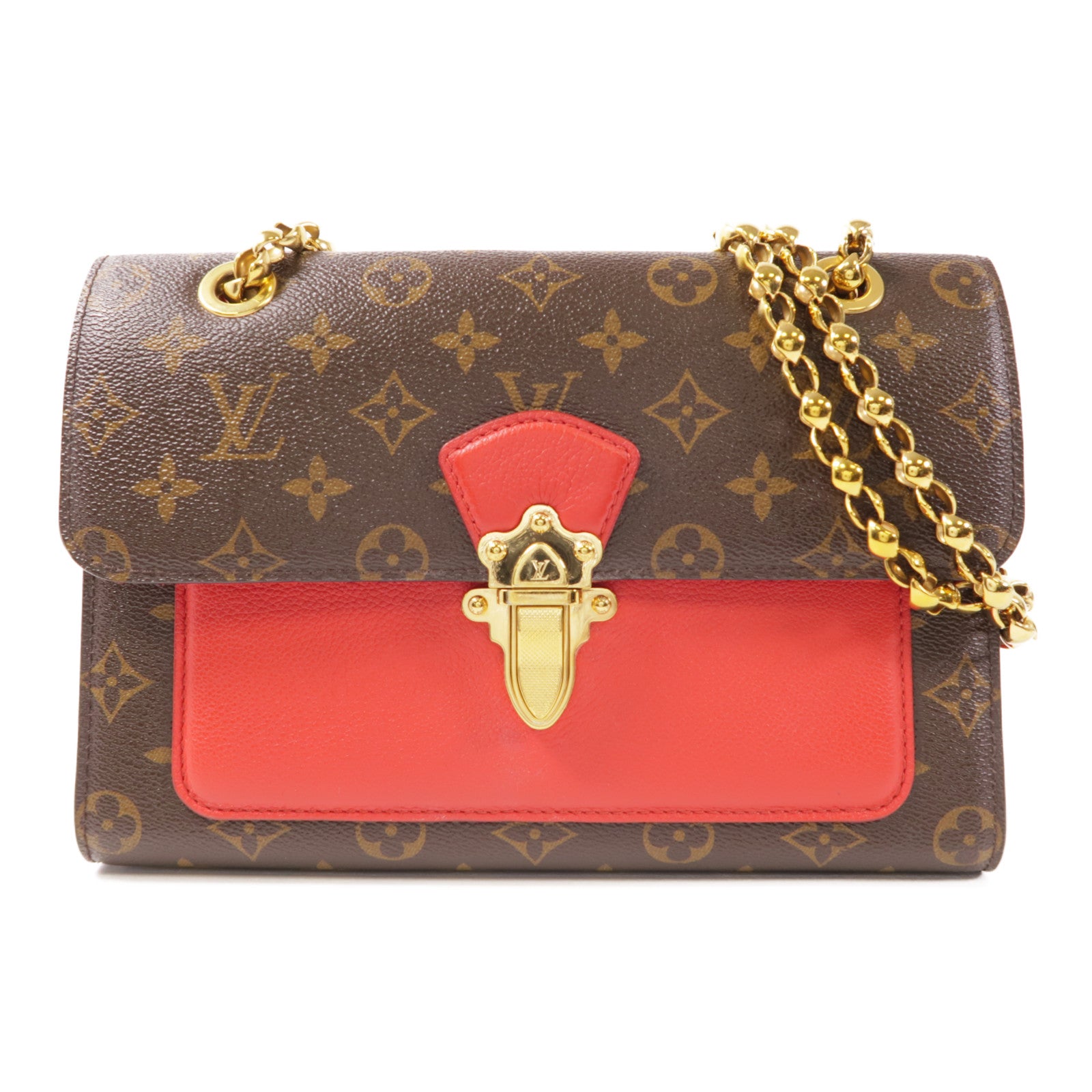 LOUIS VUITTON Monogram Victoire金扣鏈帶肩背袋