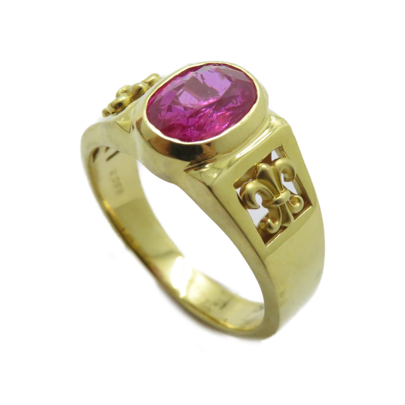 JEWELRY 18K黃金Unheat Sapphire Ring 2.098ct無燒藍寶石戒指US#9.25