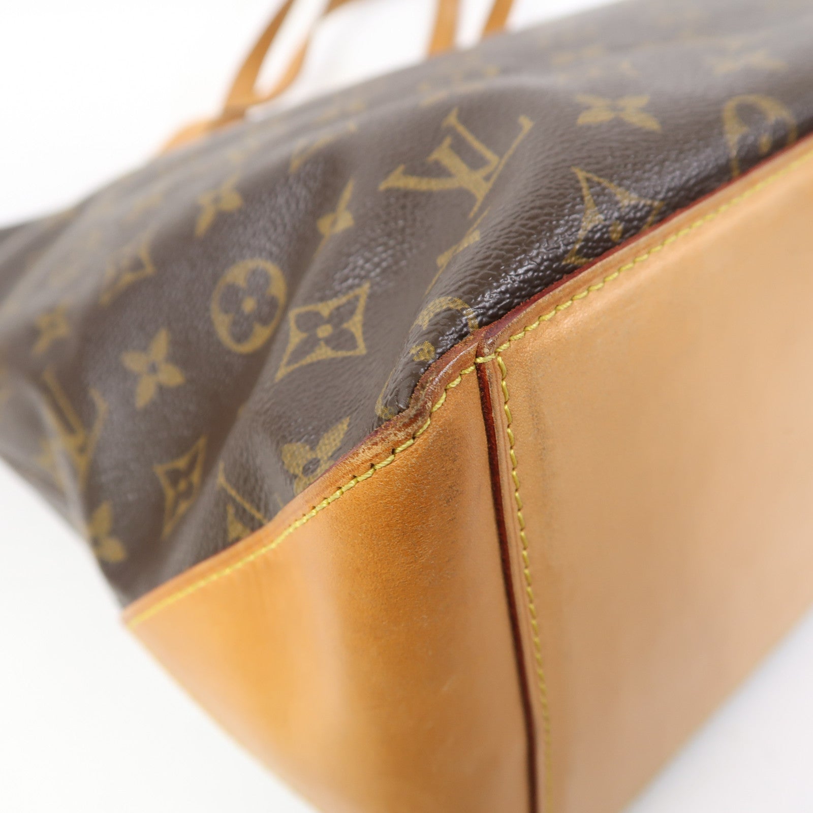 LOUIS VUITTON Monogram Cabas Mezzo金扣肩背袋啡色