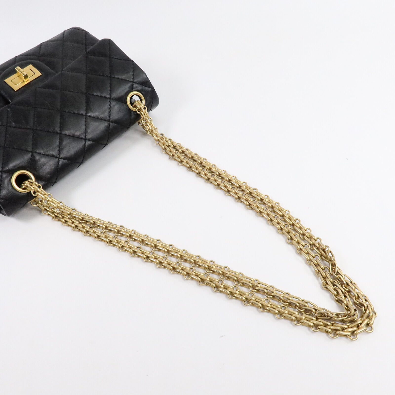 CHANEL 牛皮皮革2.55 Mini鏈帶肩背袋