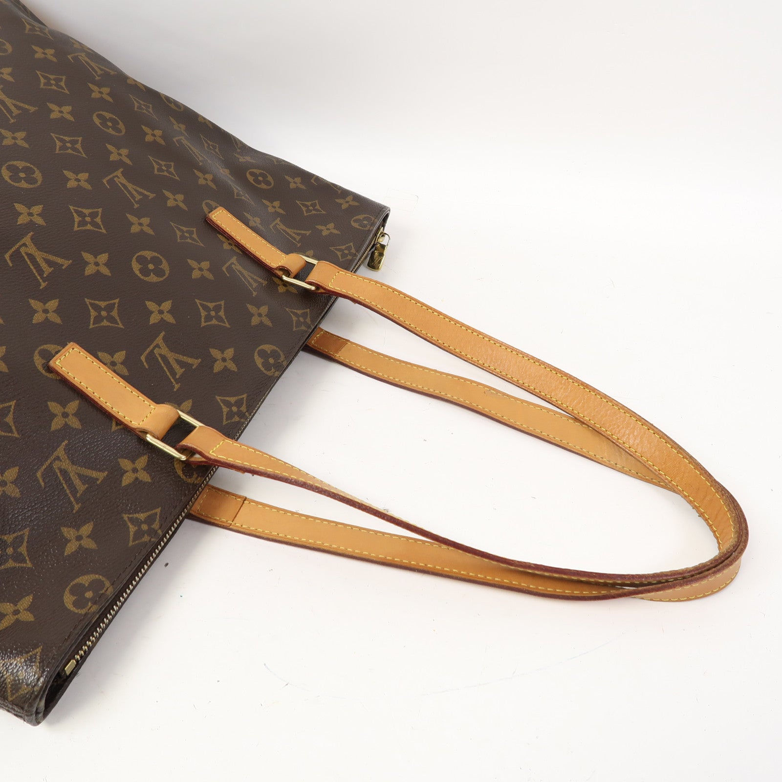 LOUIS VUITTON Monogram Cabas Mezzo金扣肩背袋啡色